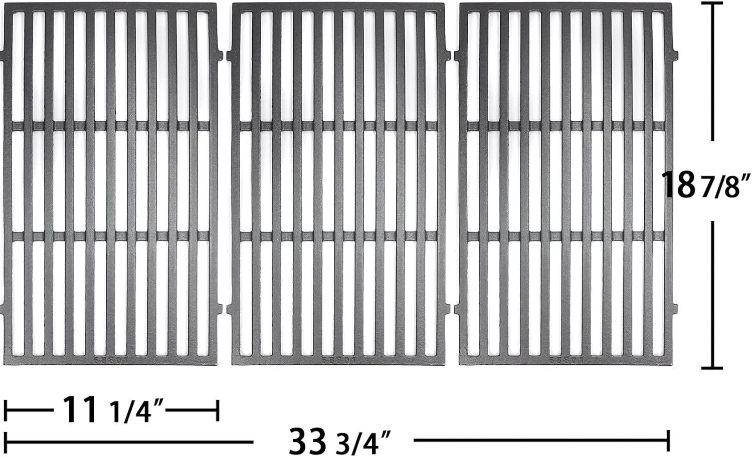 Hongso 18 7/8 Cast Iron Grill Grates and Flavorizer Bars Replacement for Weber Genesis II 410 and Genesis II LX 440 Series Gas Grills 2017 and Newer, Replace Weber 66097 66089 66797 90247