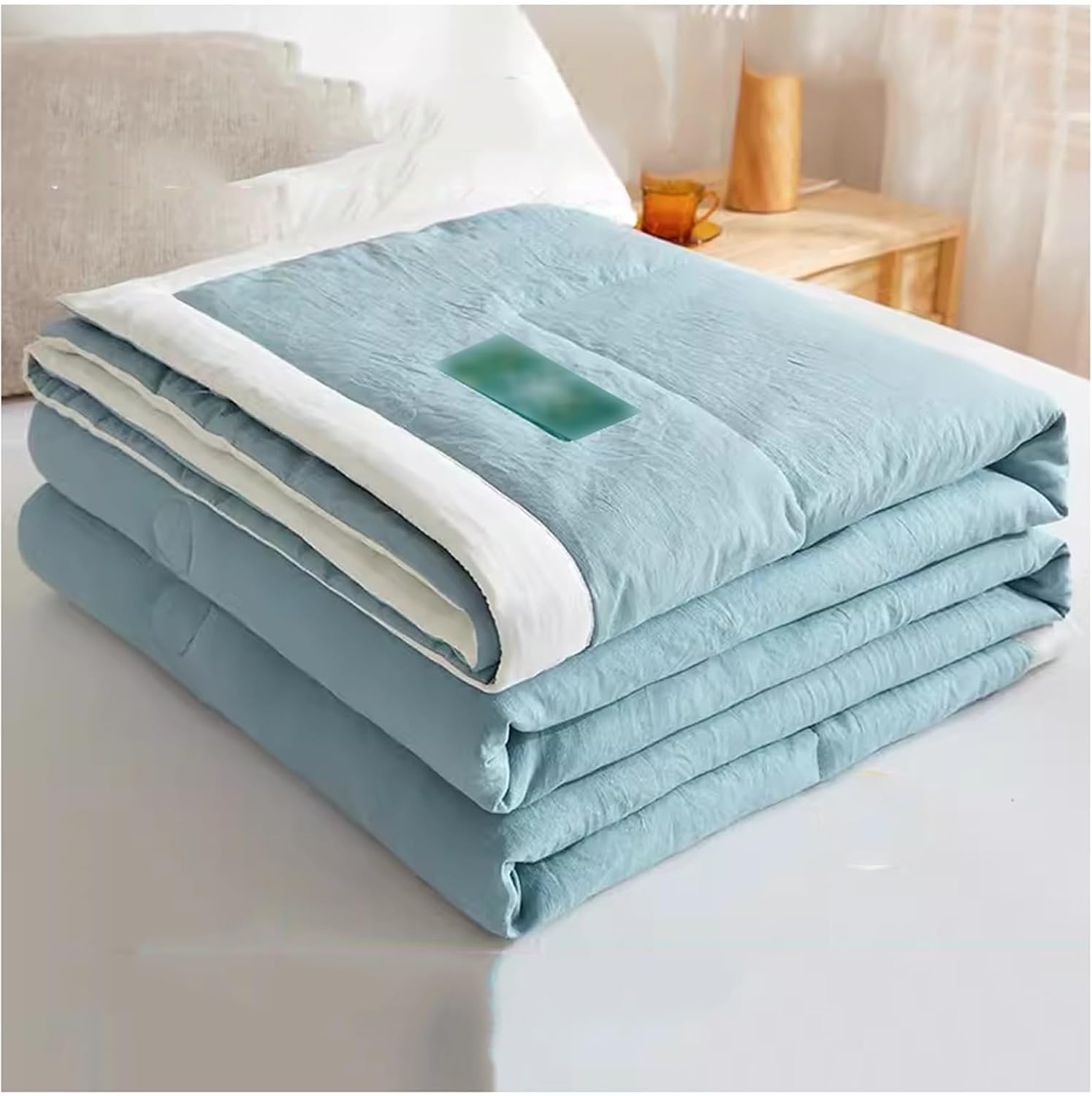 Cool Quilt Breathable Thin Blanket, Cooling Blanket Keep Cool In Hot Summer, Lightweight Washed Cotton Ventilation Quilt, Double-Sided Soft Comforter(D,150x200cm)