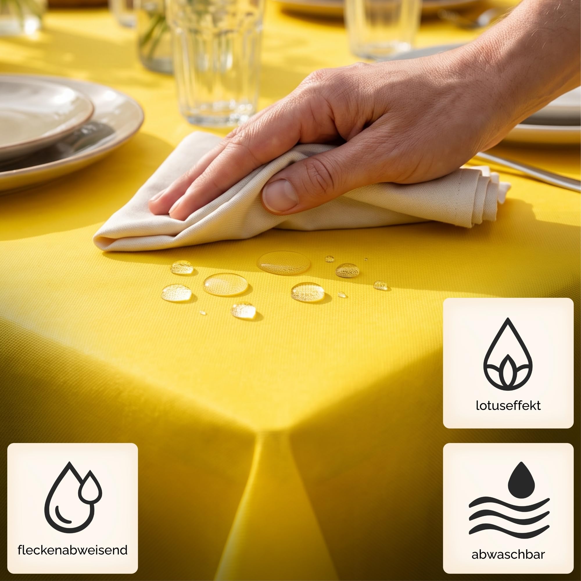 Sensalux Nature Vlies Tischdeckenrolle 1,18 x 40m, Perle | Vlies Tischdeckenrolle abwaschbar & wasserabweisend, stoffähnliche Meterware für Party, Geburtstag, Event & Catering