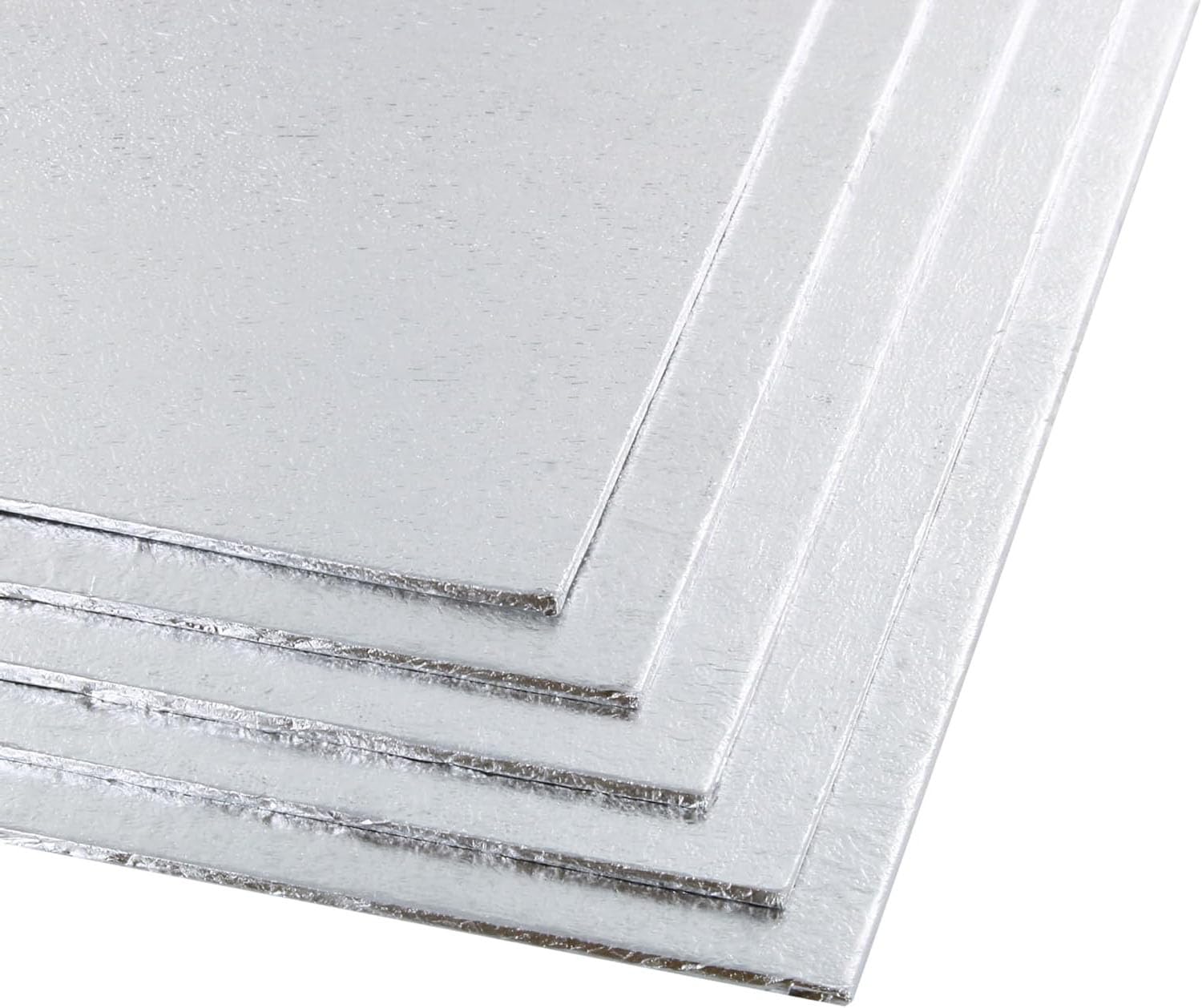 B&Q -  3mm Double Thick QualitySquare Silver Cake Board With Smooth Turned Edge Decoration Strong Hardboards For Celebration,