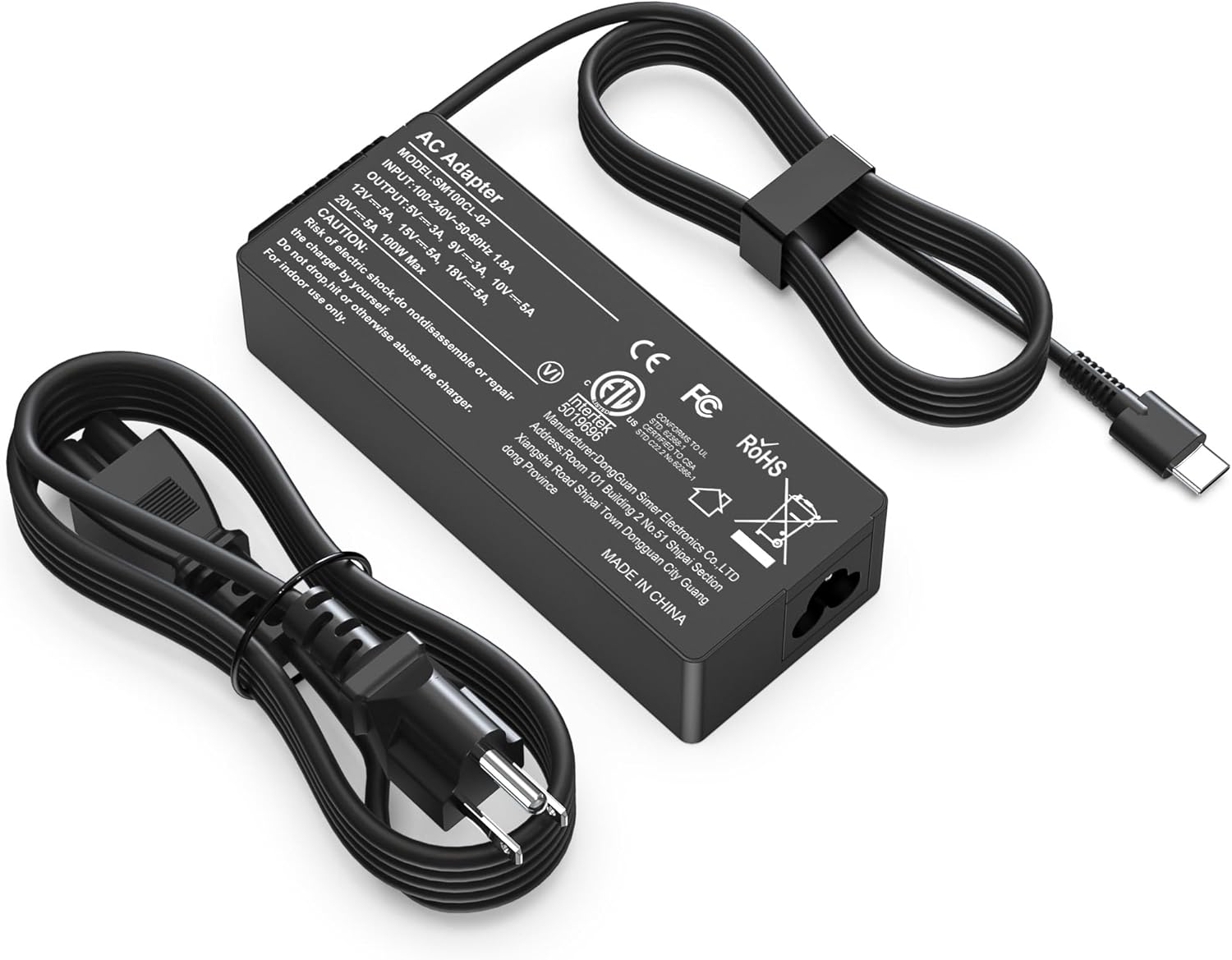 100W USB C Laptop Charger Universal Power Adapter Compatible with Lenovo,Mac Book Pro/Air 16, 15, 14, 13 Inch,Dell,Asus and More Chromebook Type C Power Cord