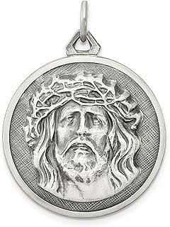 Colar de prata esterlina 925 Ecce Homo com pingente de medalha religiosa Jesus joias finas para mulheres presentes para ela, Prata esterlina