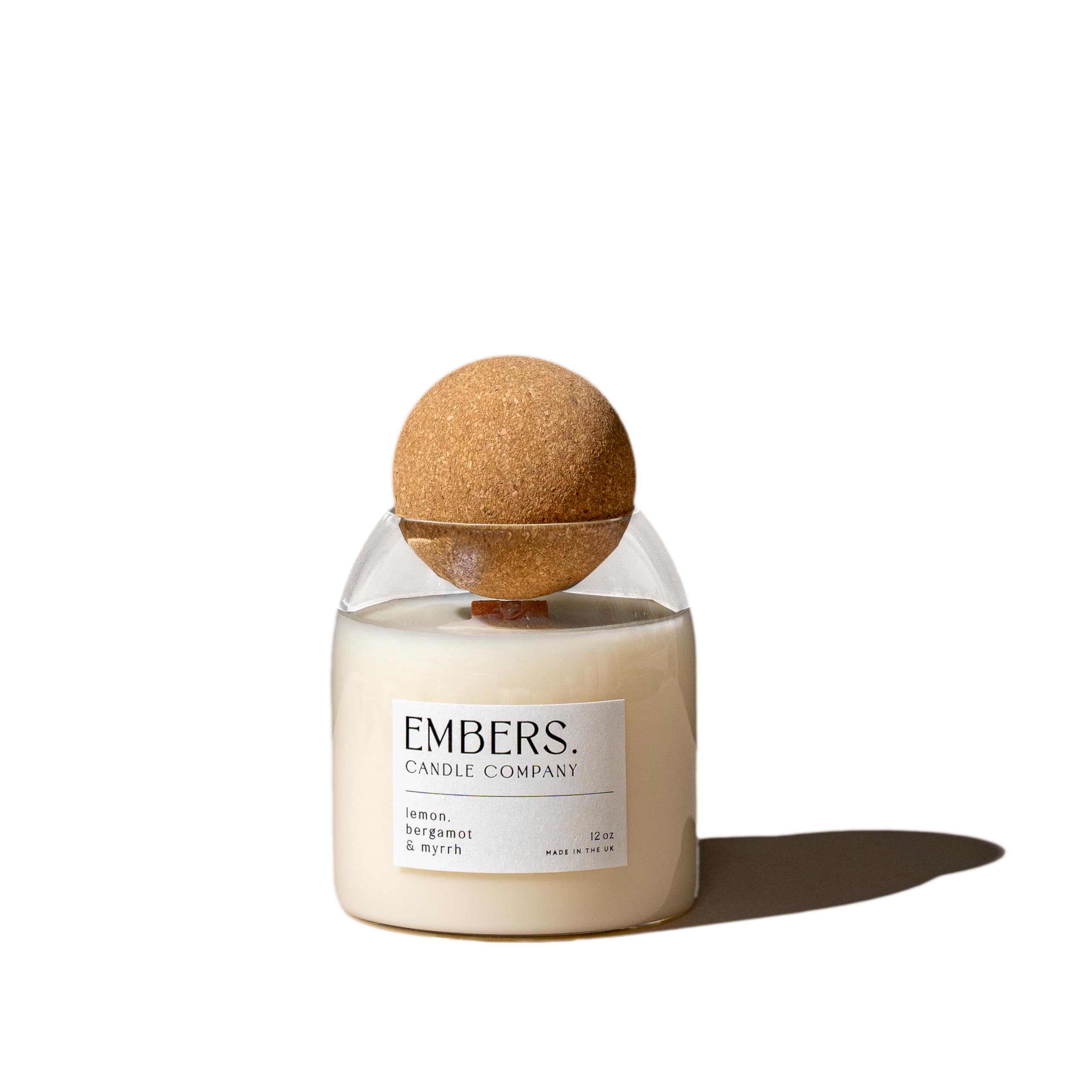 Embers Candle Company Women's Yellow Scented Candles | Lemon, Bergamot & Myrrh Soy Candle | Candles Gifts For | Luxury Candle | Aromatherapy Candle | Essential Oil Candle | Soy Candles | Crackle Wick Candle | Long Burning
