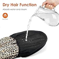 Vista 25 de Auban Gorro de ducha, gorro de ducha para mujer, forro de tela de rizo, EVA, exterior, reutilizable, doble capa, impermeable, gorra de baño grande