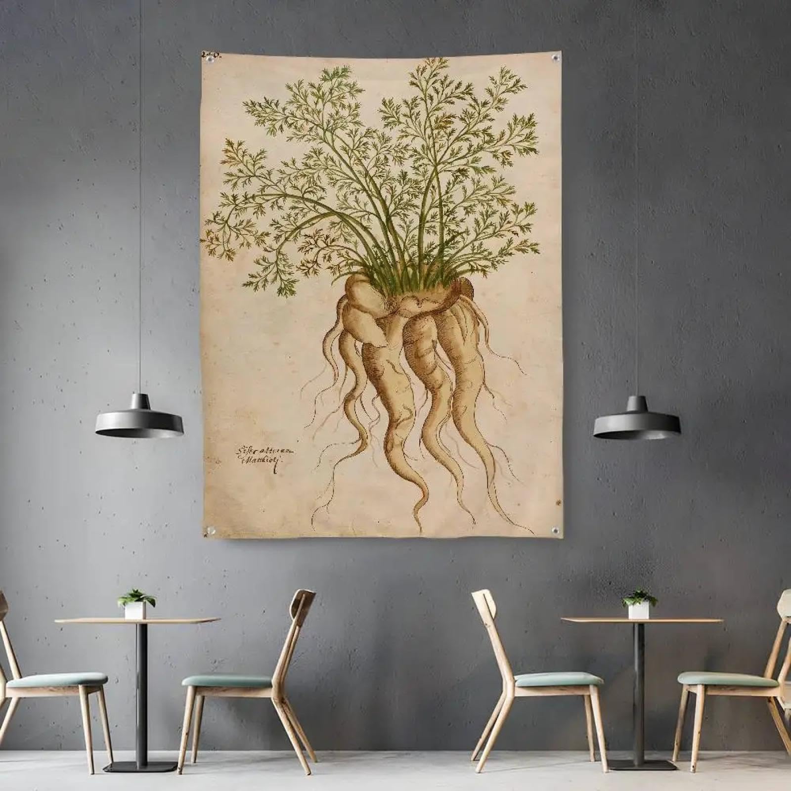 BMGKYAGL Classico dipinto retrò piante moda bandiera stanza camera da letto concerto sfondo stampato decorazione arte poster cornice 80x120cm