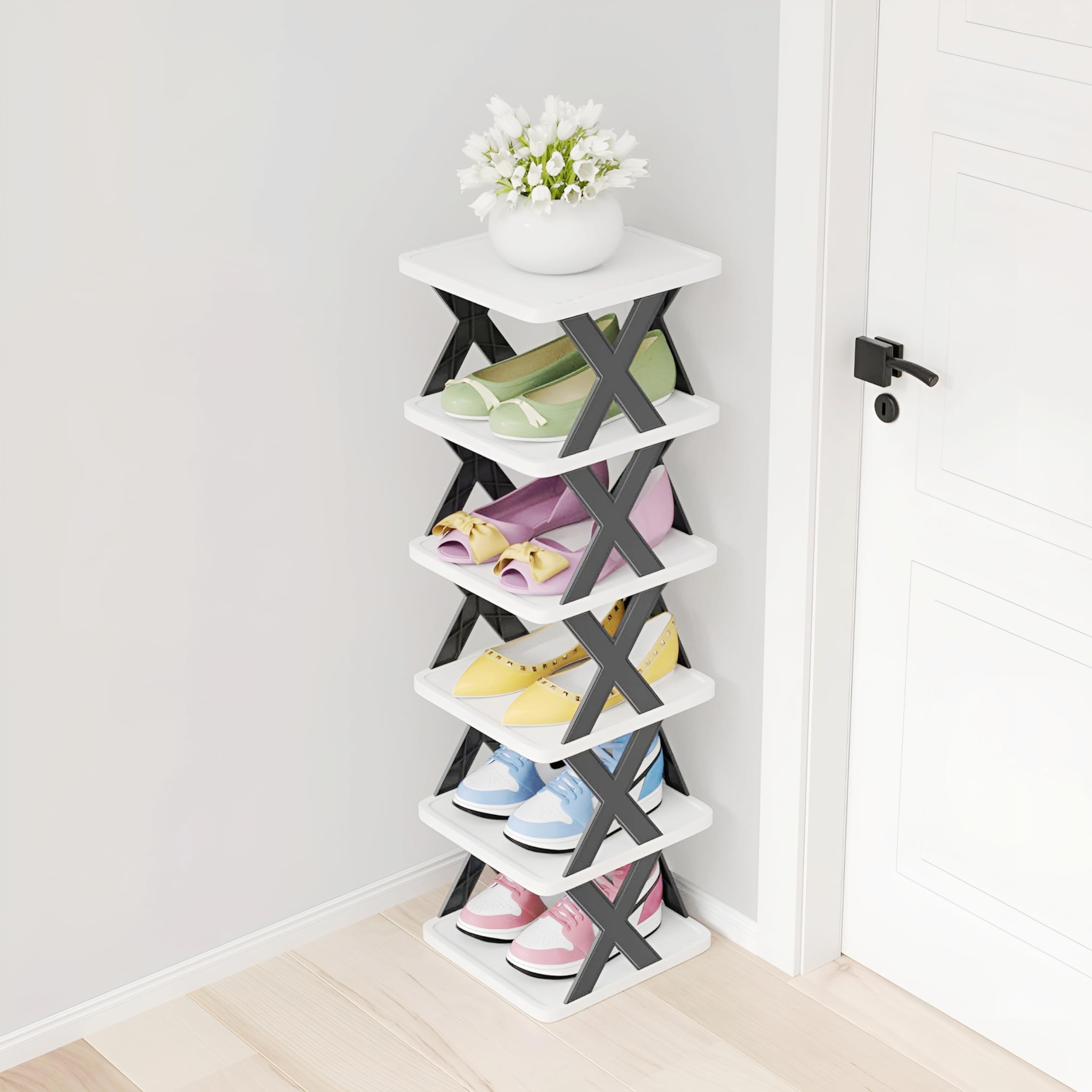 NYALKARAN Multi-Purpose Stackable Shoe Rack Adjustable Slots, Stylish Shoe Storage Organizer for Bedroom and Entryway - Easy Assembly, Durable Home Stand for Footwear (5 Layer, Grey) (B0CRF4KBKL) Amazon Price History, Amazon Price Tracker