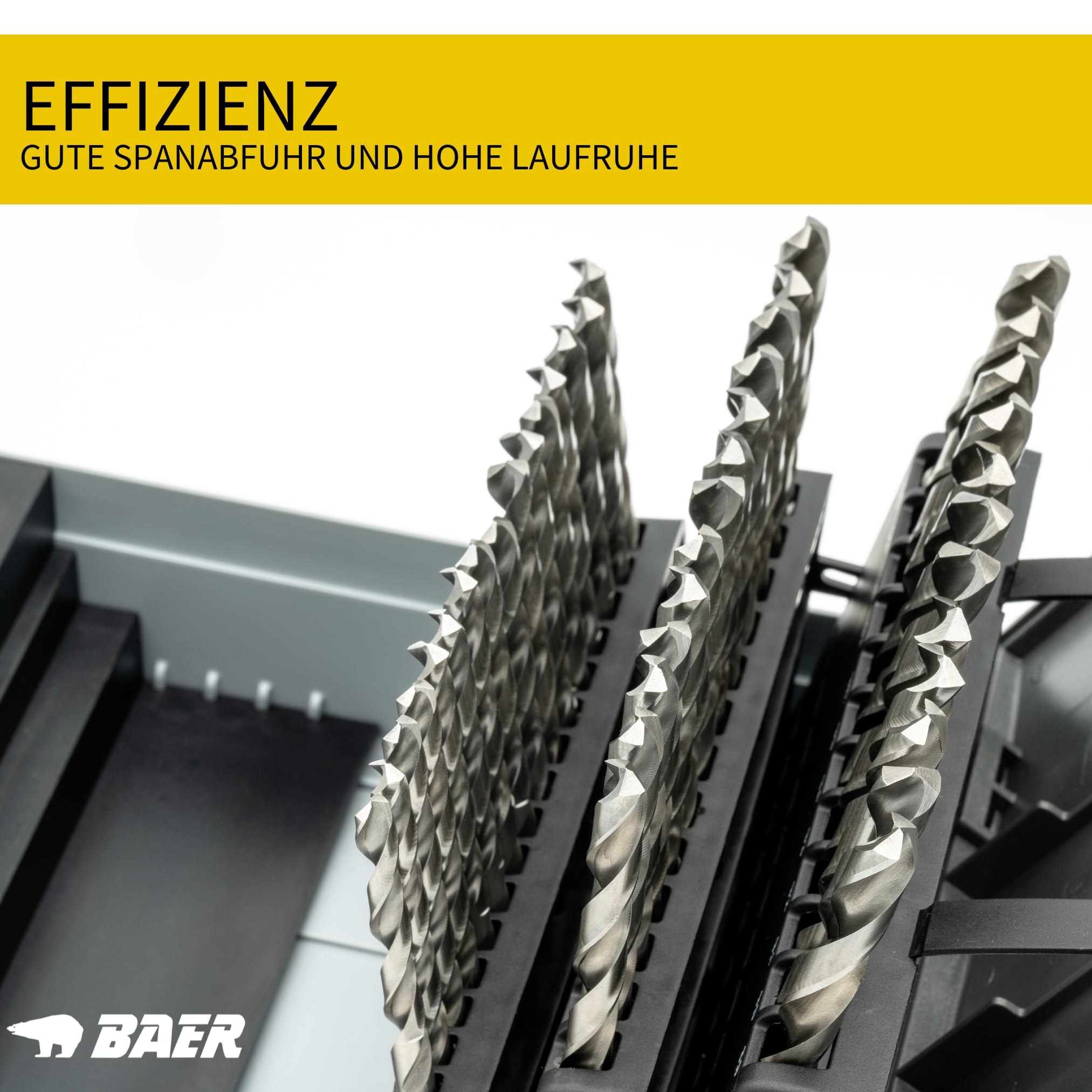 BAER Spiralbohrer Set 6-10 mm | 41-tlg. in 0,1 mm Schritten | HSSG DIN 338 | Metallbohrer Set geschliffen | Bohrerset Metall für Stahl, Guss & Stahlguss | Bohrer Set Metall in bruchsicherer Box