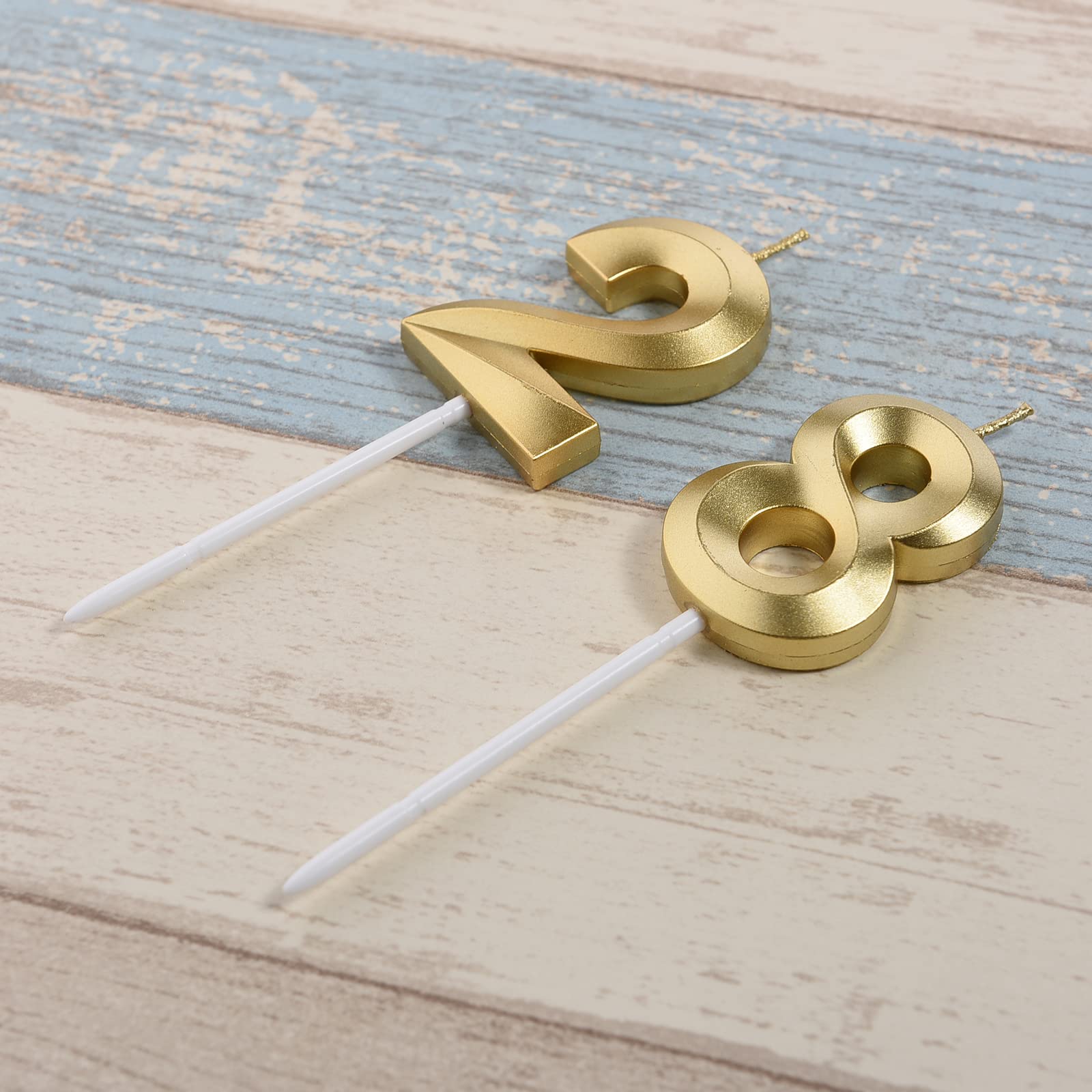 Amazon.co.jp: ゴールド 28歳 & 82歳 バースデーキャンドル ゴールド