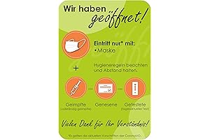 Corona 900234VE Sticker 2G Regulation Entry for Vaccinated 130 x 195 mm