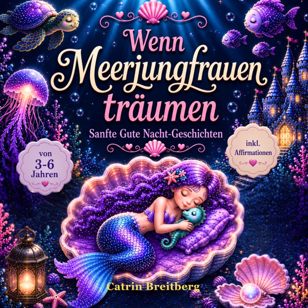 Wenn Meerjungfrauen träumen: Sanfte Gute Nacht-Geschichten für Kinder von 3-6 Jahren inkl. Affirmationen