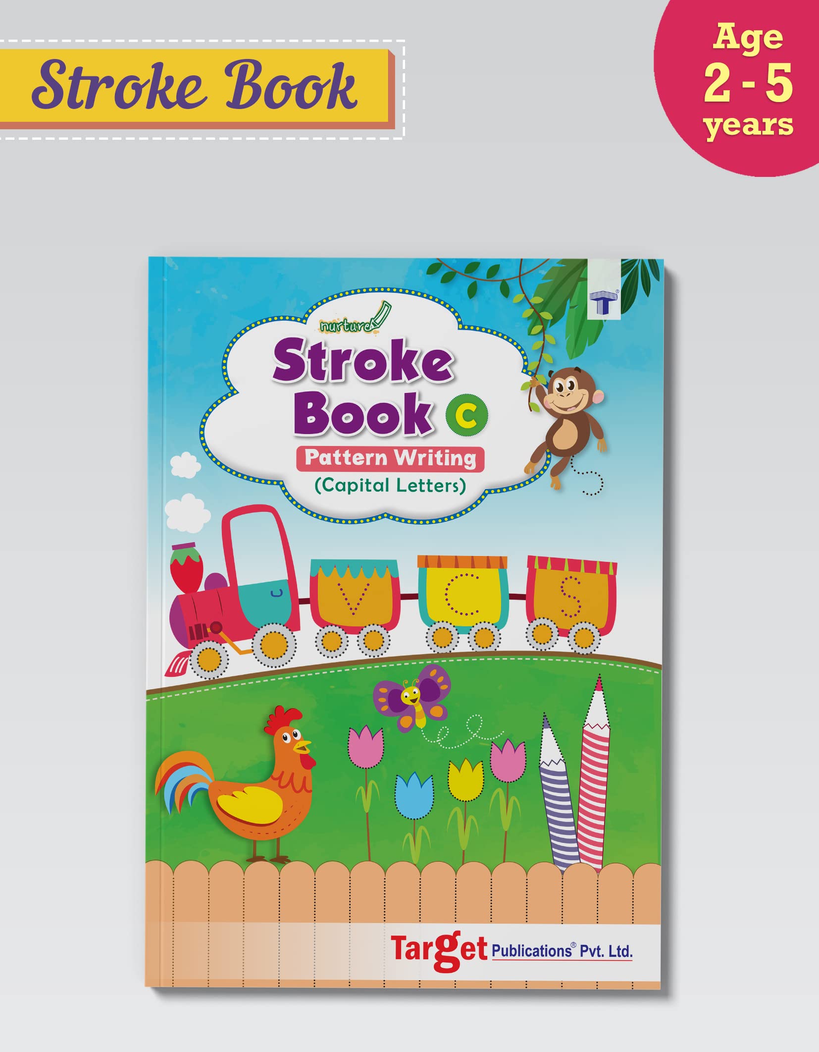 Stroke and Pattern Writing Book for Kids | Pencil Control Book for Nursery | Sleeping & Standing Line, Curves | Capital ABCD Writing & Practice Book [Paperback] TARGET PUBLICATIONS
