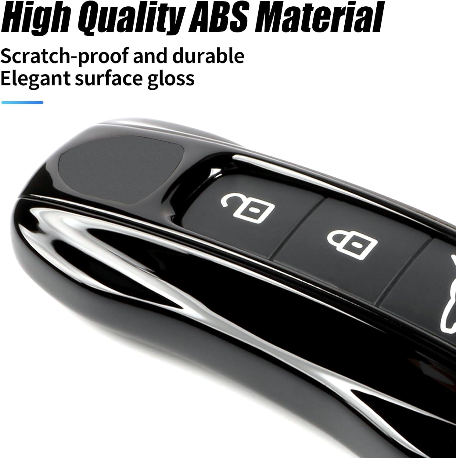 Piano Black Key Fob Cover Compatible with Porsche Cayenne 2018-2025 Panamera 2017-2024 911 2019-2023 Taycan 2019-2024 Compatible with Porsche Key Cover - Image 5