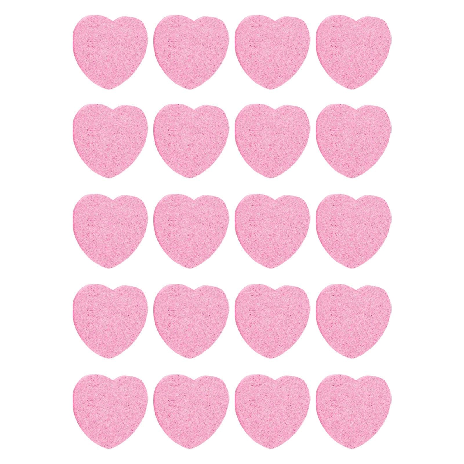 CALANDIS™ Facial Wash Puff Heart Shaped Soft for Makeup Removal Cleansing Skin Massage Pink 20pcs | Sponges Applicators & Cotton | Makeup Tools & Accessories | Makeup-image-45