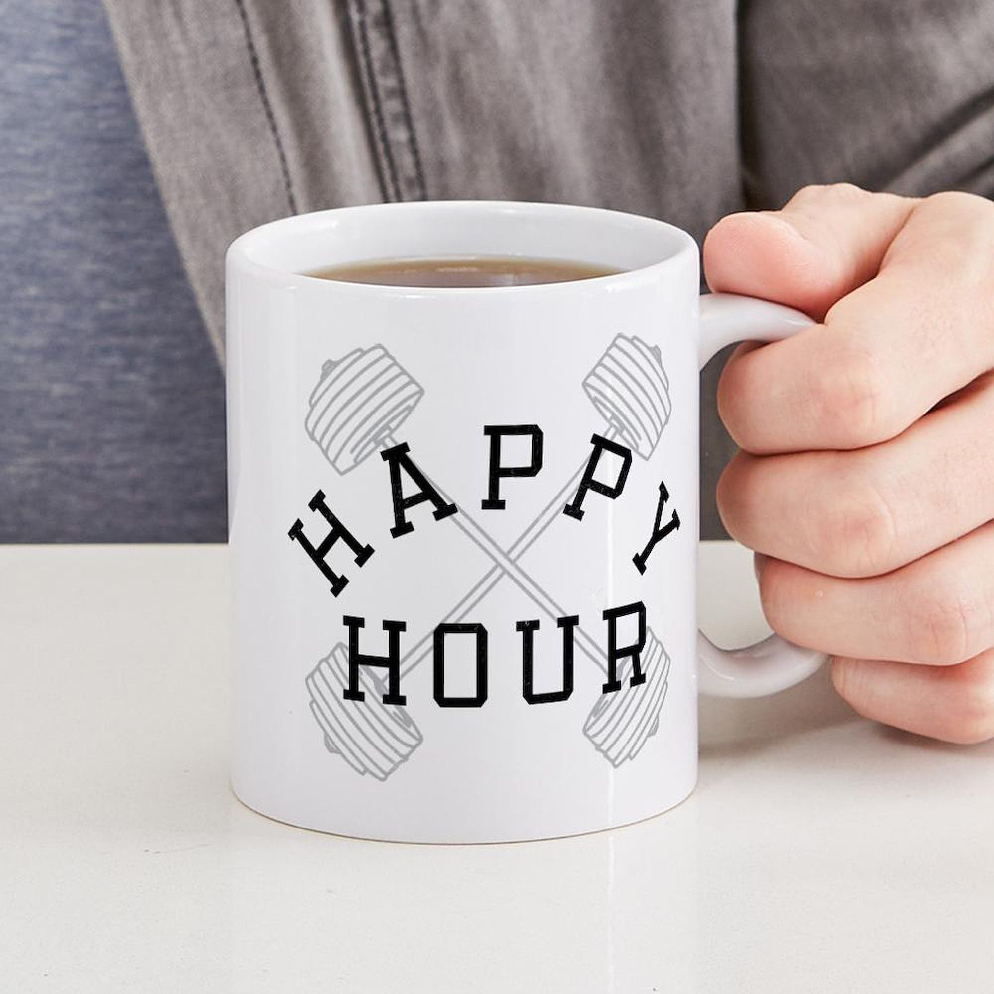 Amazon.com | CafePress Happy Hour 11 oz (325 ml) Ceramic Coffee Mug: Coffee  Cups & Mugs