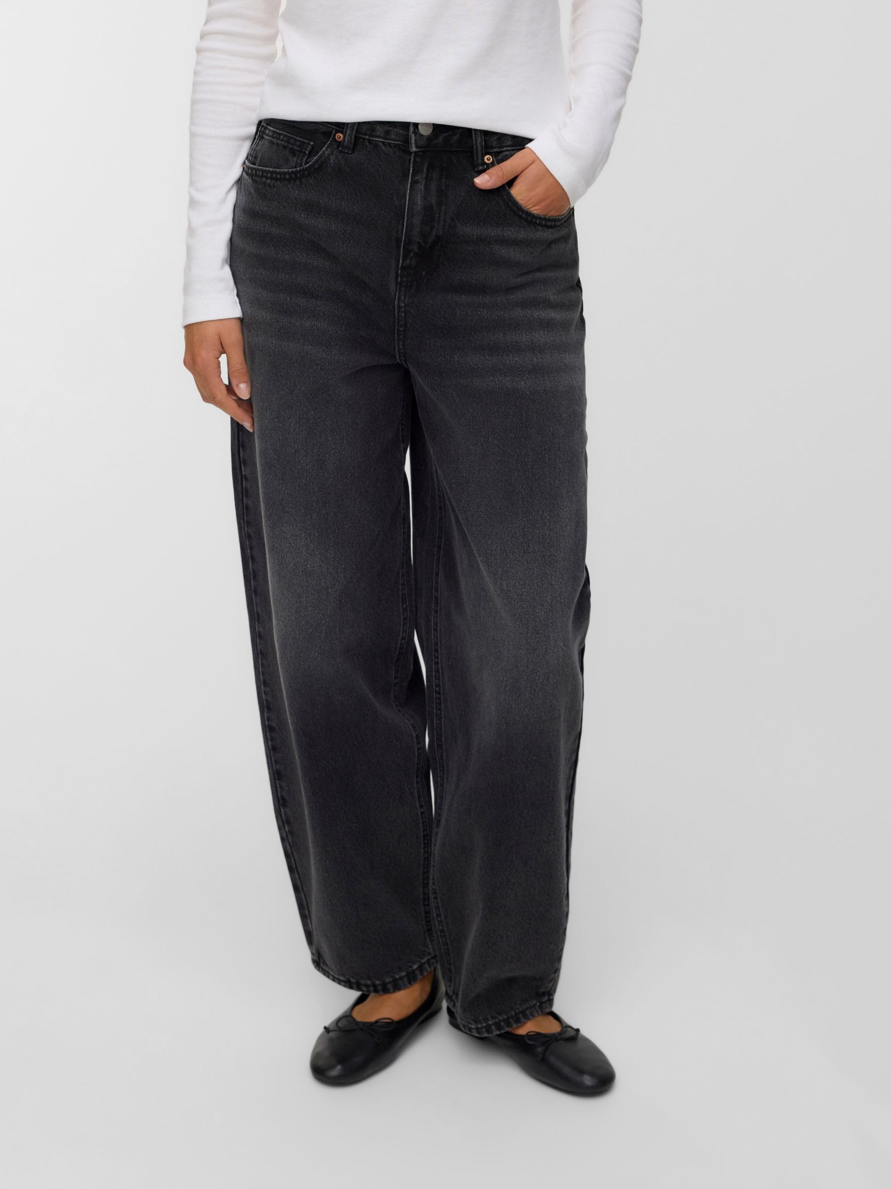 VERO MODA Female Mom Jeans VMBILLIE Hohe Taille Barrel Fit Jeans
