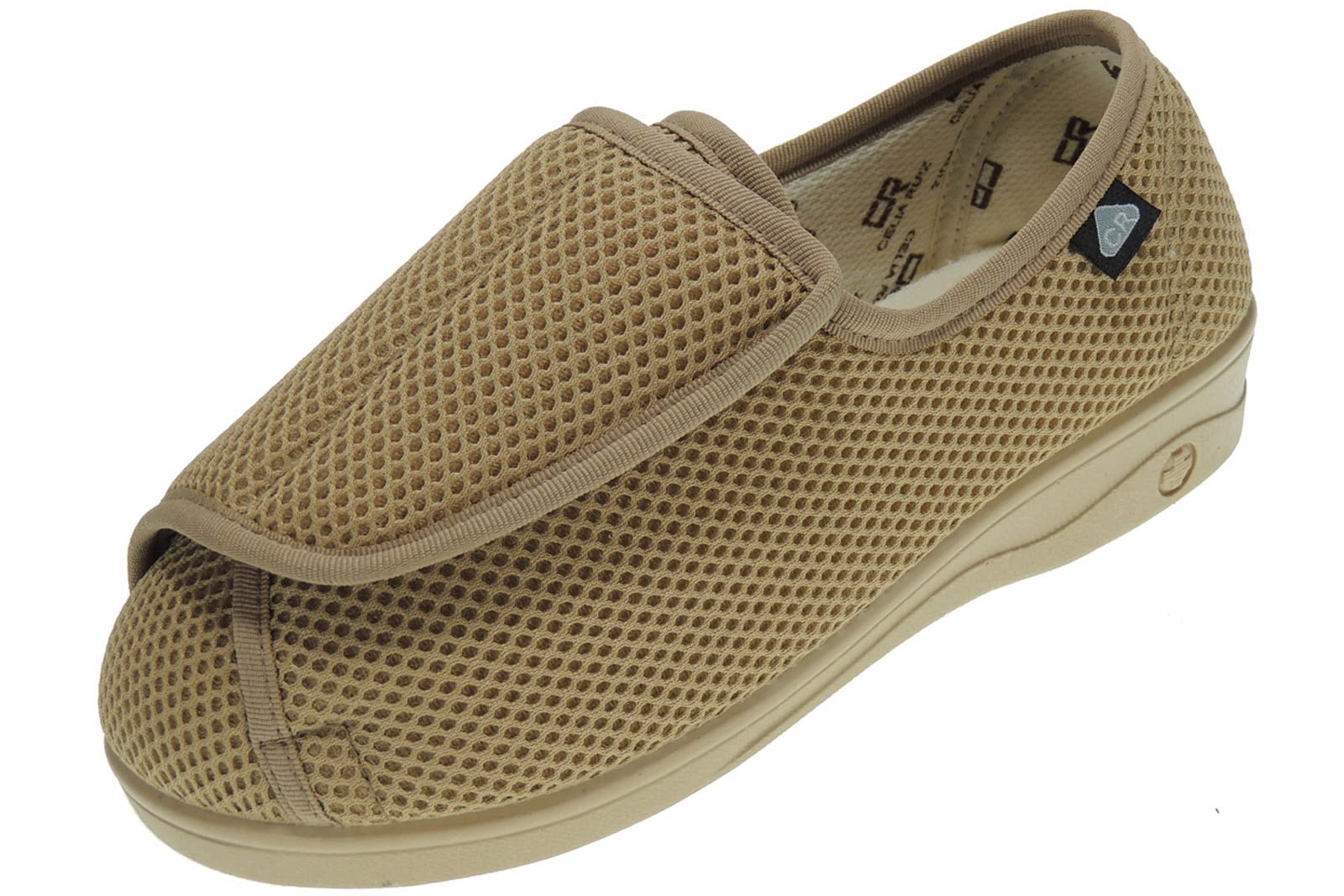 Calzados Romero. 0256 Zapatilla para Pies Delicados en Ancho Especial para Mujer Tratamiento Antibacteriano Sanitized. Beig Talla 37