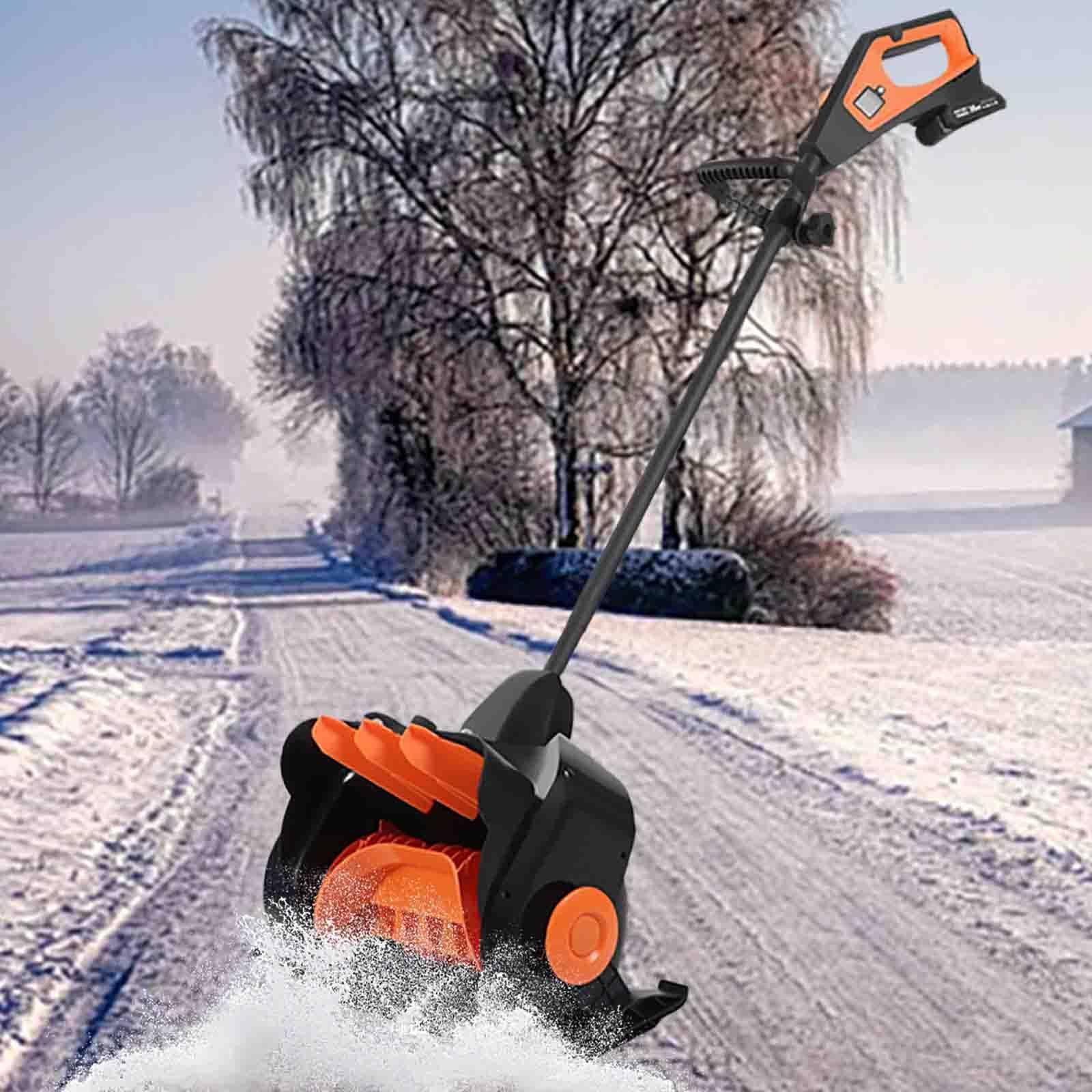 Pelle à neige sans fil – Souffleuse à neige alimentée par batterie 21 V avec poignée avant réglable, largeur de coupe de 40,6 cm pour un déneigement efficace