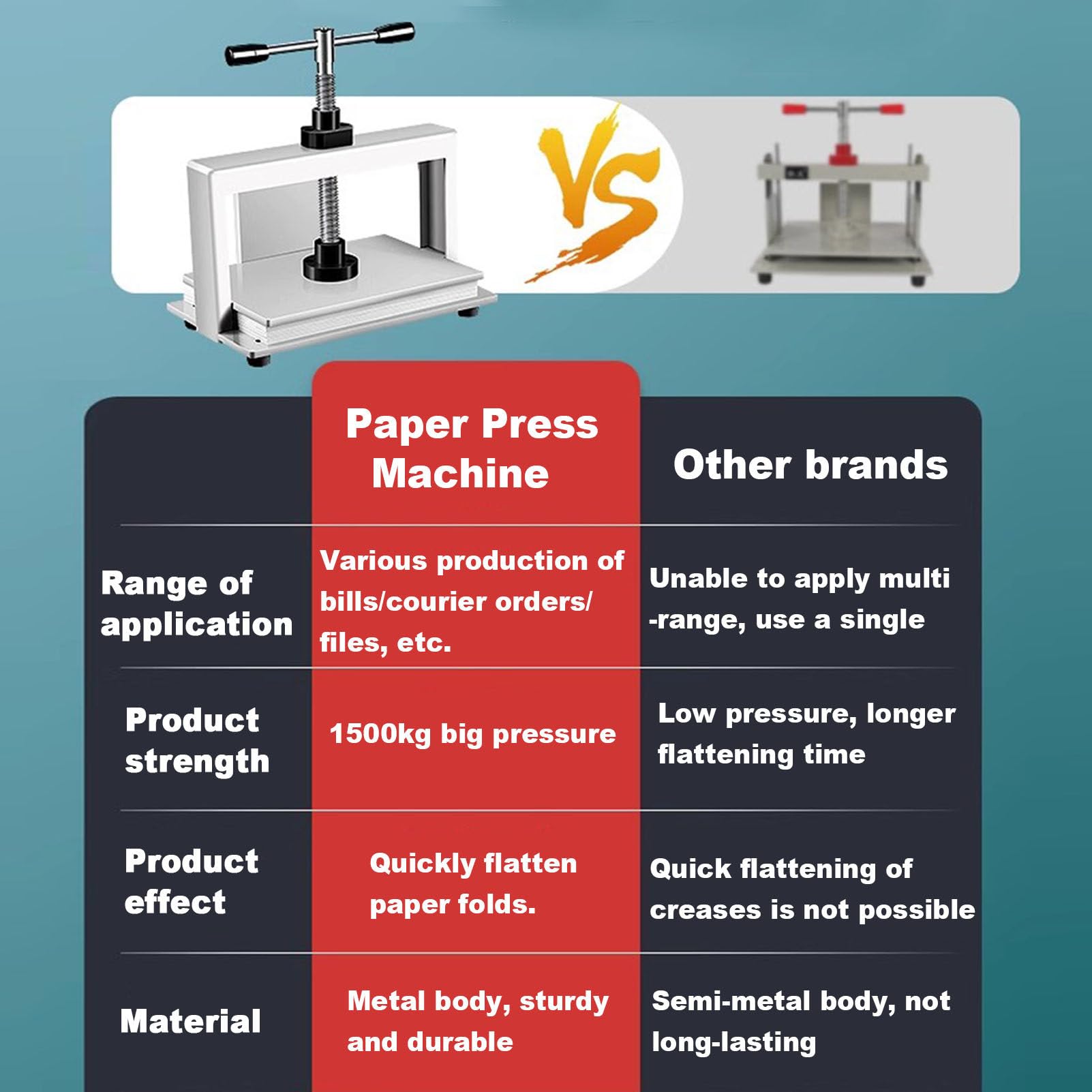 A3 máquina de Prensa de Papel Manual de Papel Plano para el recibo de Papel de álbum de tamaño A3 Pesado encuadernadora de Libros de Acero de Prensa de Tornillo de fabricación de Papel