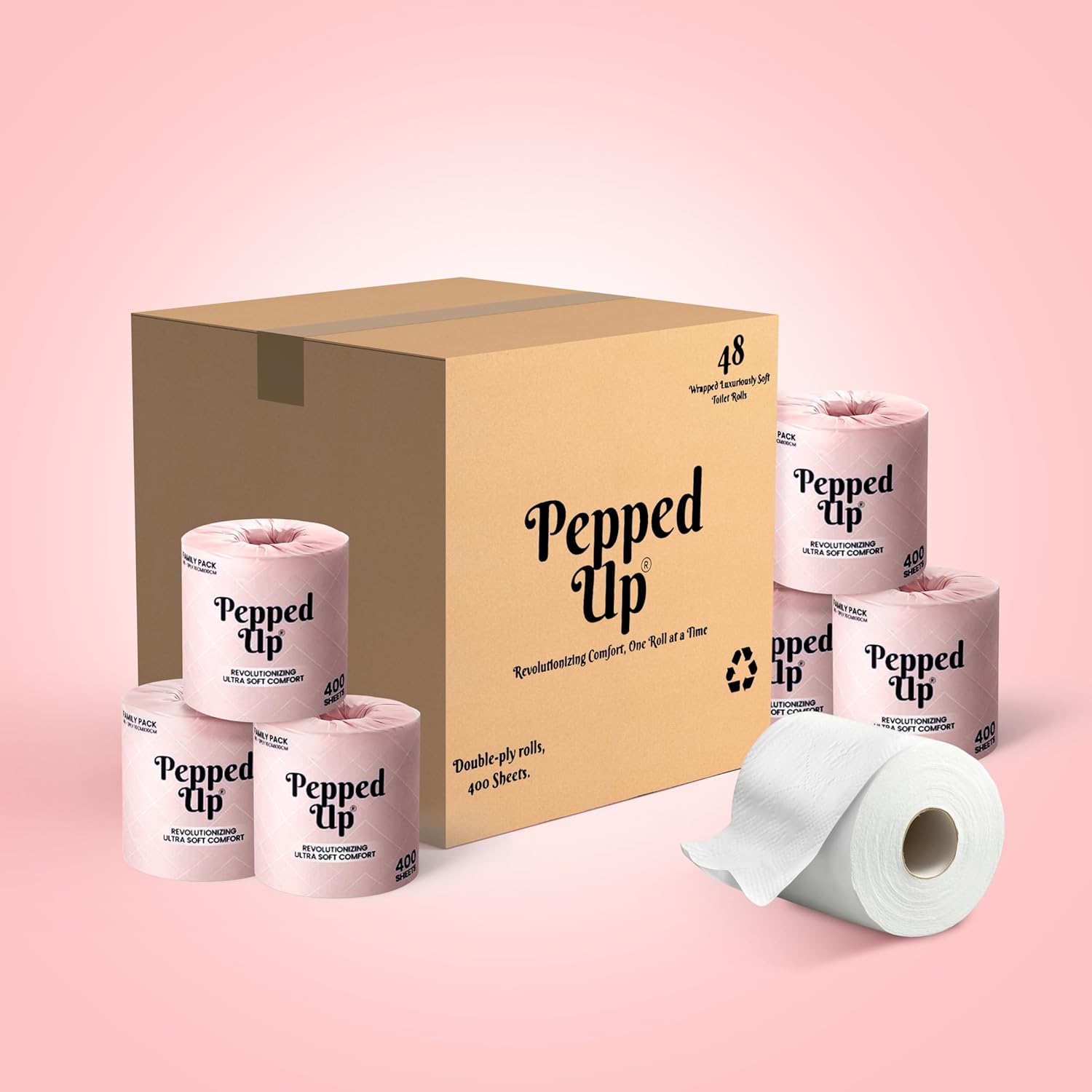 Toilet Paper - 48 Rolls Crafted from sustainable materials, this eco-friendly option combines strength and comfort. Each 2-ply roll boasts 400 sheets.