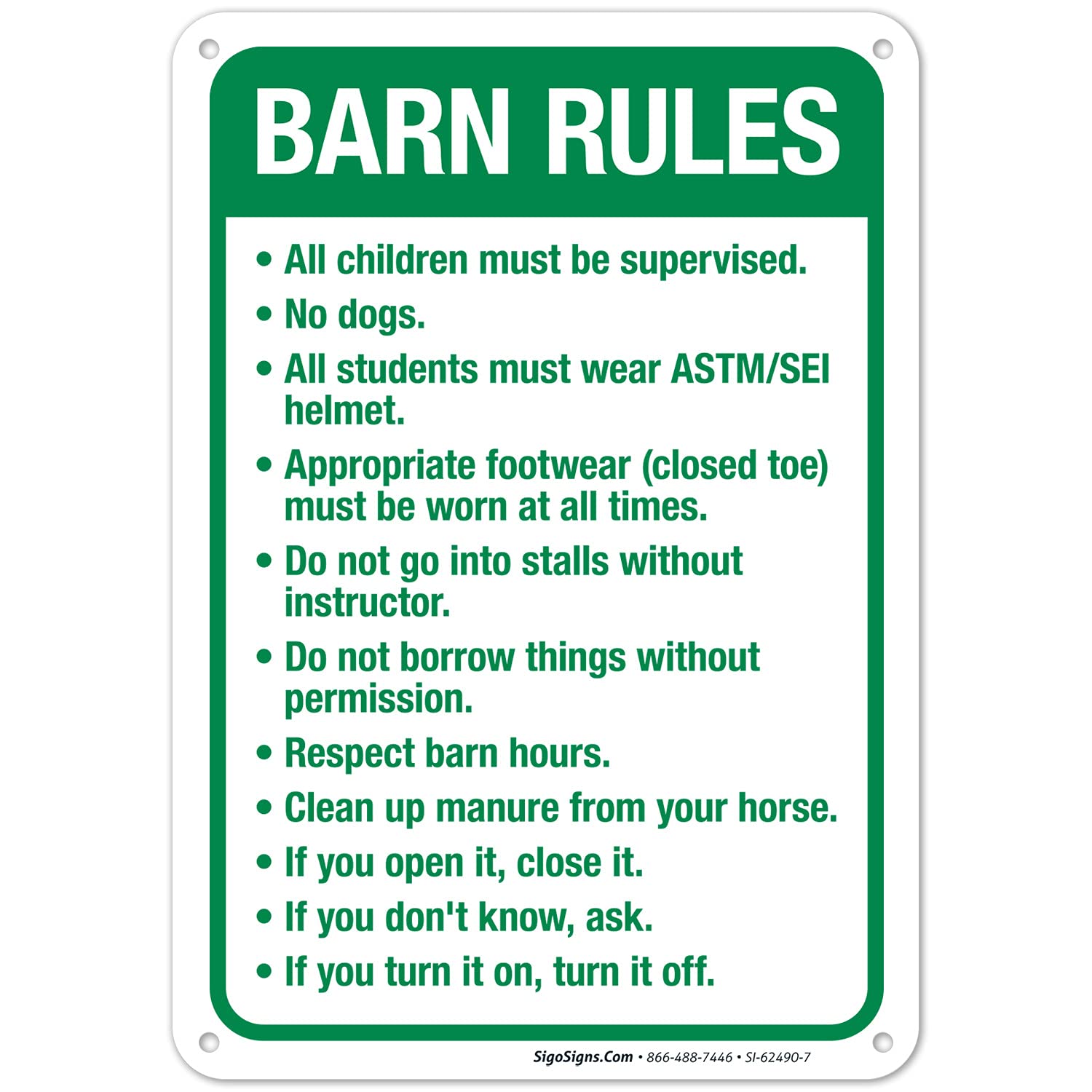 My Barn My Rules Large All Weather Sign By Signs Up