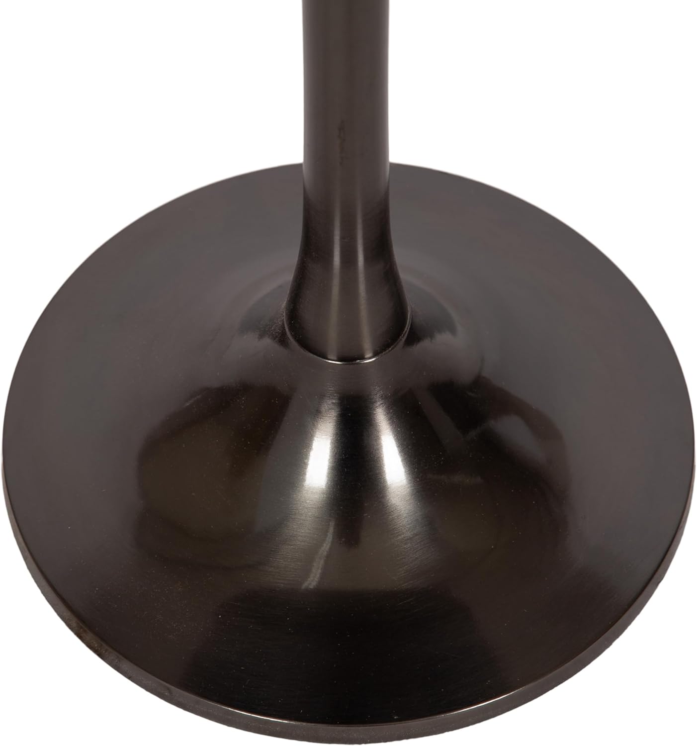 Kate and Laurel Baronet Glam Marble Round Side Table, 14 x 14 x 24, Black Marble and Gray Gunmetal, Marble Top Circle End Table for Use as a Bedroom Nightstand or Living Room Plant Stand Option