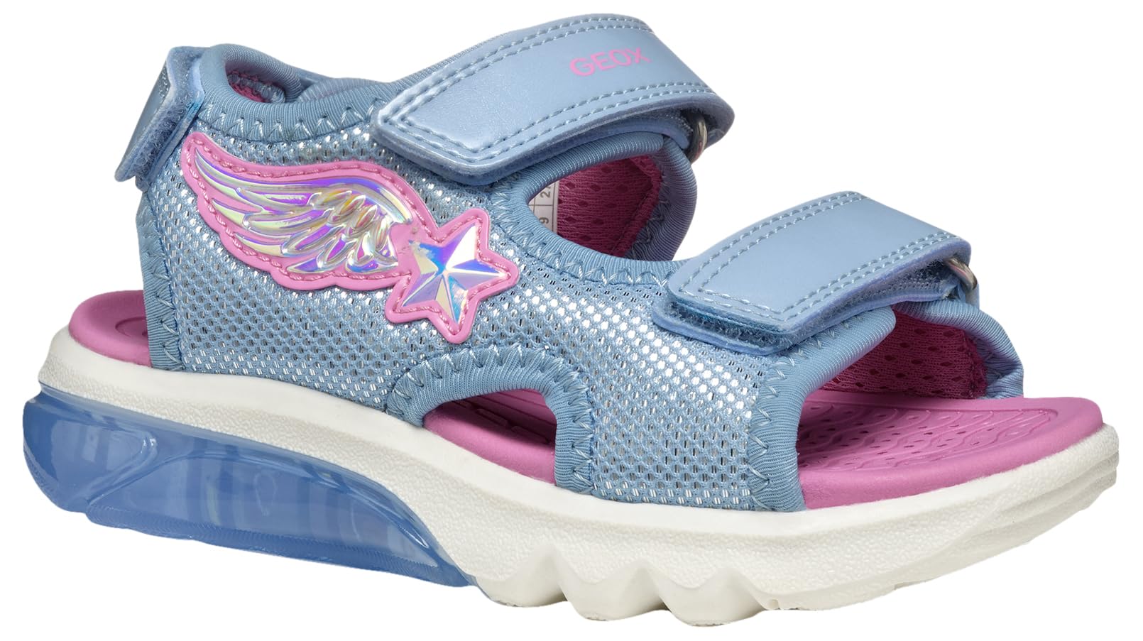 Geox J Sandal CIBERDRON G, Sky/Fuchsia, 11 UK Child