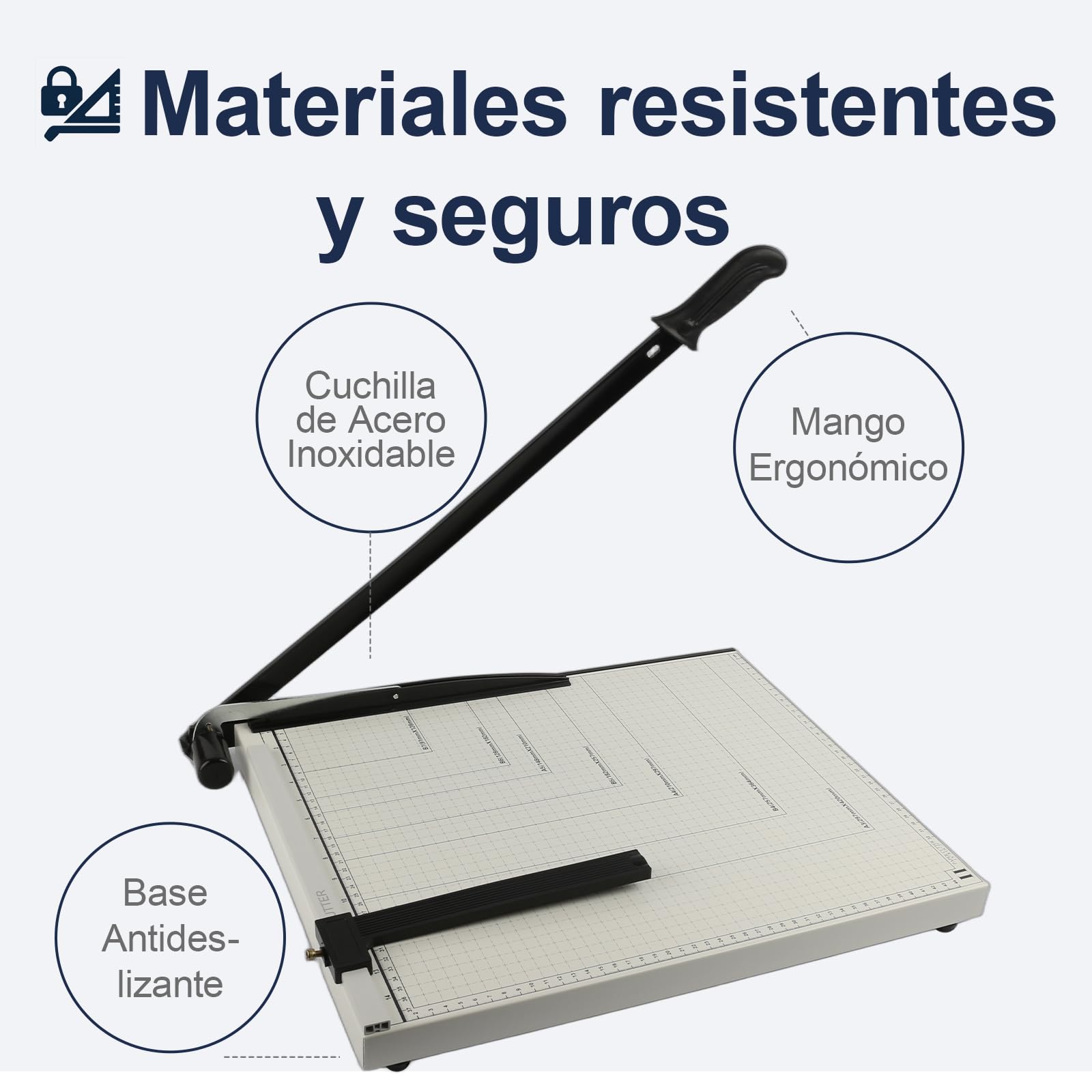 Taglierina a Ghigliottina per Carta A3 con Base in Metallo, Taglierina Capacità 12 Fogli Compatibile con carta A3 A4 A5 B5 B6 B7