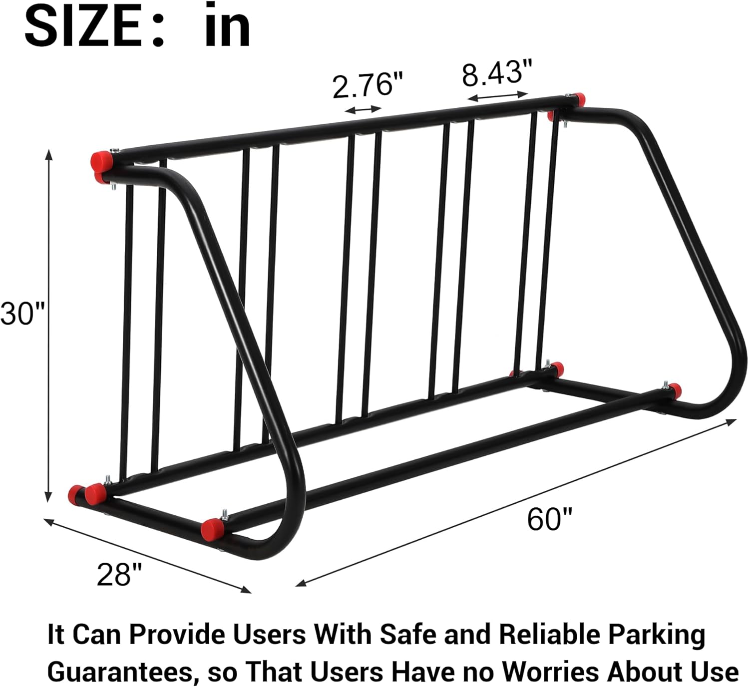 Outdoor Bike Rack Commercial,Metal 5 Holder Bicycle Parking Rack Stand Outdoor,Steel Grid Bike Rack Heavy Duty for Garages, Stores, Schools