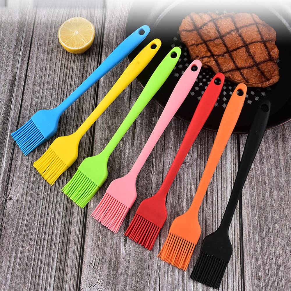Silikonpinsel, Grillpinsel, Backpinsel, Silikon-Pinsel, Grill, Backen, Gebäck, Ölpinsel, Honigpinsel, Soßenpinsel (3 Stück, rot)