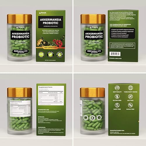 Miniatura 9 de Akkermansia Muciniphila Probiotics 320 mil millones de UFC, probióticos y prebióticos  Probióticos Akkermansia para la salud intestinal  Cápsulas de