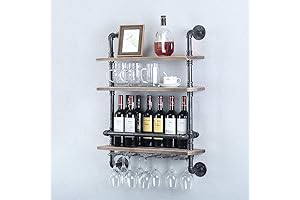 Industrial Shelves Unit with Wine Rack for Enhanced Style and Functionality