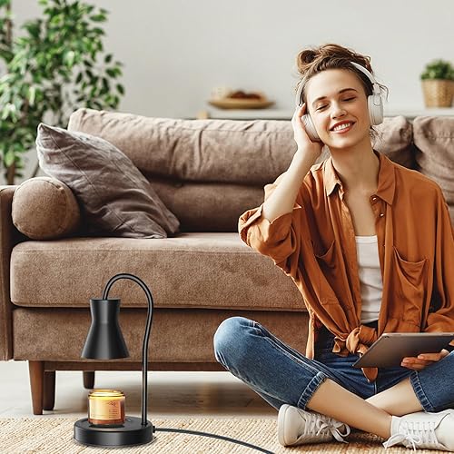 Miniatura 6 de Lámpara calentadora de velas, temporizador eléctrico de vela y regulador de luz con 2 bombillas, vela perfumada de fusión de altura ajustable