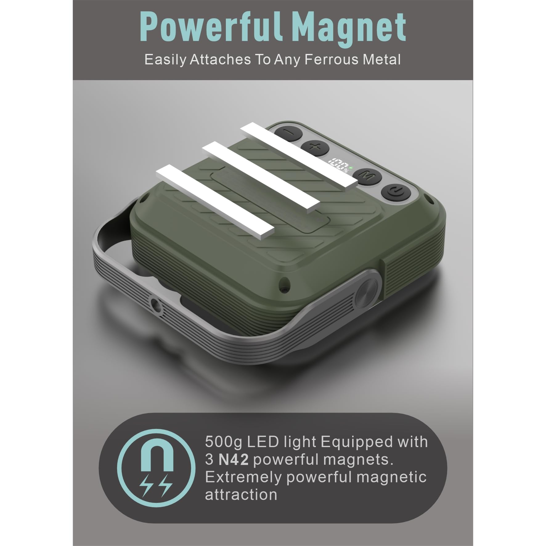 Wiederaufladbare LED-Camping-Laterne, 20.000 mAh, 1600 lm, QC3.0, 22,5 W, 4 Farbschalter, IPX5 wasserdicht, perfekt für Camping, Wandern und Notsituationen (grün)