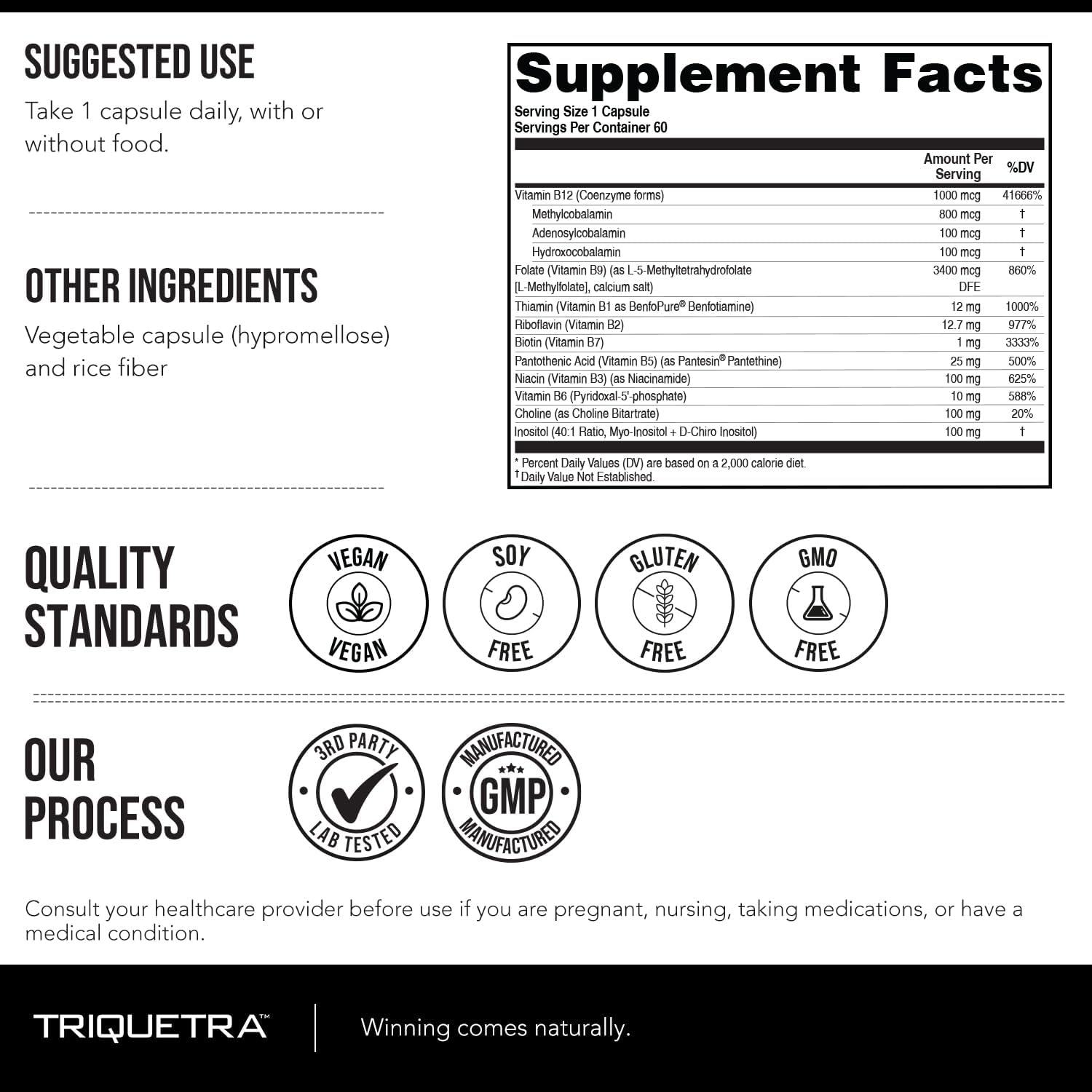 BioActive Vitamin B Complex - Blood Stream Ready, Methylated B Complex - Featuring Methylfolate, 3 BioActive Forms of B12, BenfoPure® B1 & Pantesin® B5 - 12 B Vitamins in Clinical Doses - 60 Servings - Image 8