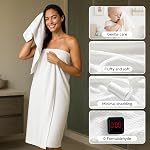 REDKISS Ultra Doucement 6 Ensemble de serviettes de bain, Serviettes blanches de luxe pour salle de bains, très absorbante, sécheuse rapide, collection de serviettes légères, comprend 2 Draps de bain, 2 Serviettes à main, 2 Vaisselle