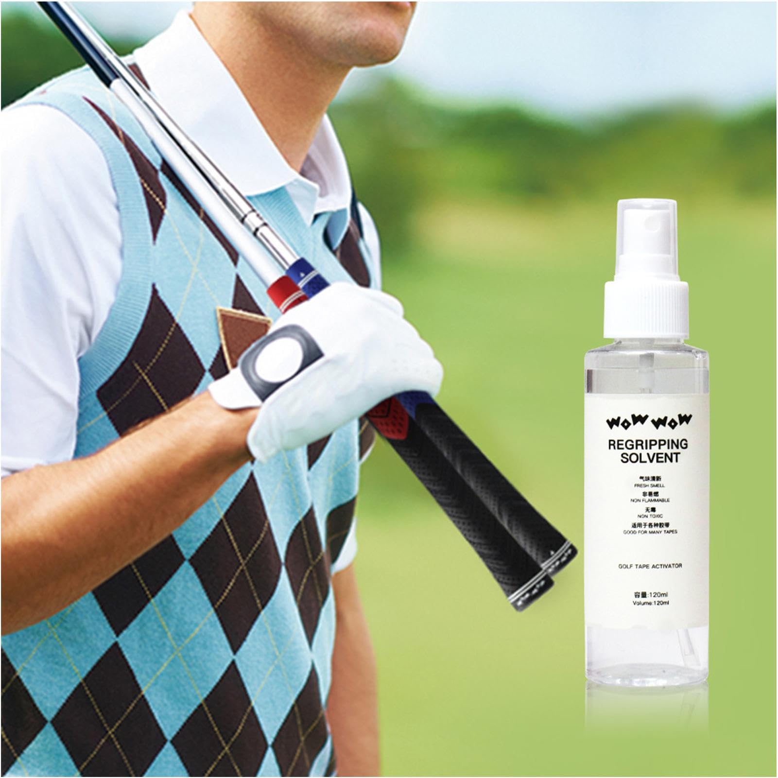 Golf Grip Solvent, 120 ml Golf Club Regripping Solvent Solution, Professional Repair Solution for Easy Repping and Grip Repair