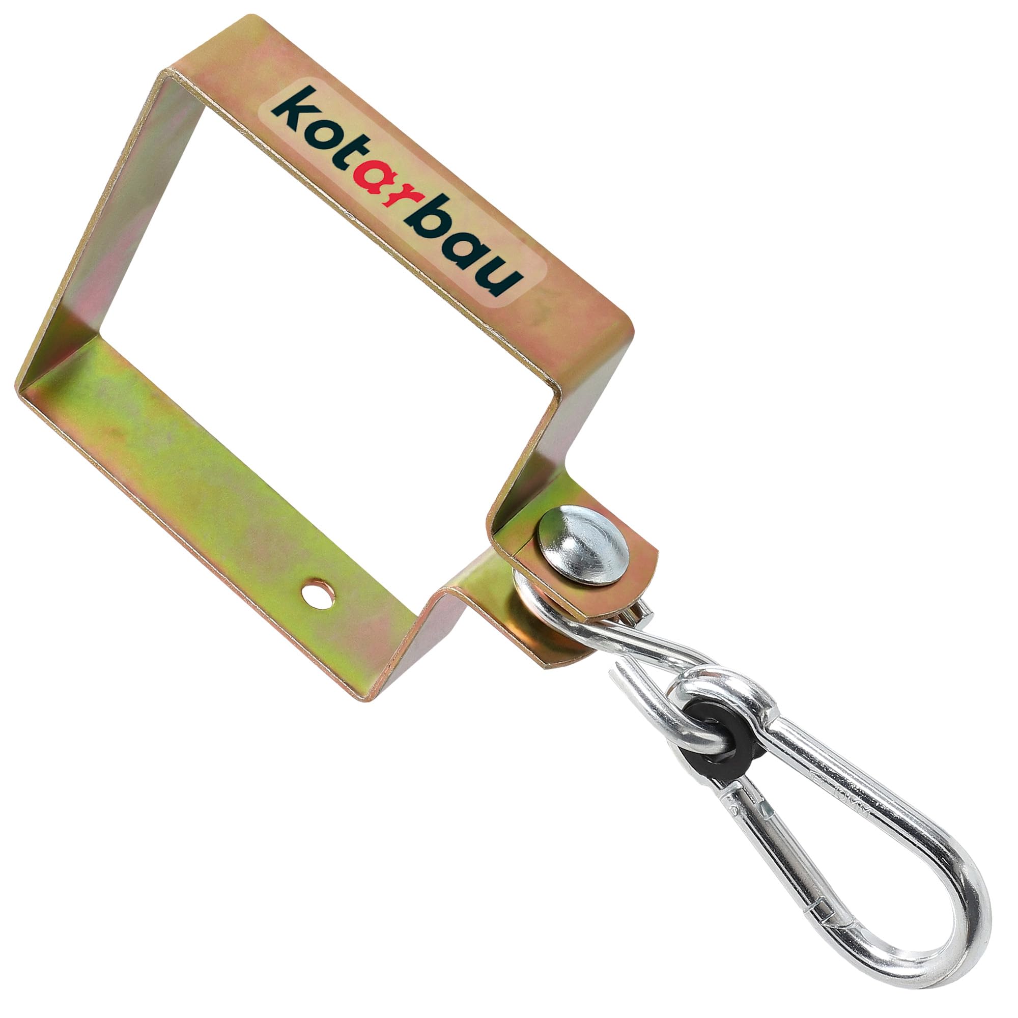 KOTARBAU® Swing Hook Square 120 x 120 mm Square Carabiner Hook Swing Clamp Galvanised Steel Swing Attachment Cuff Hook Gold Hook Hook Swing Hammock Hook
