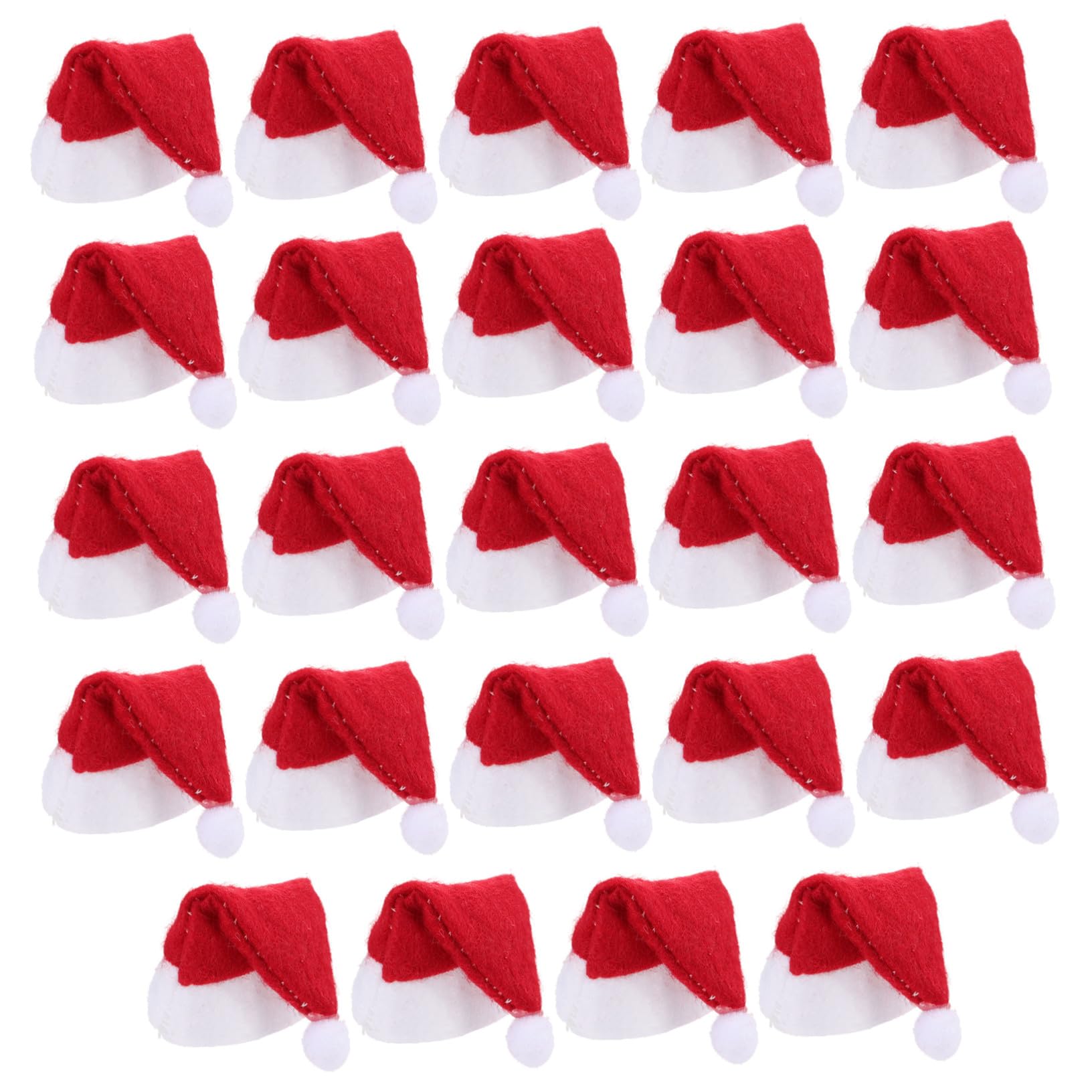 24pièces Lot de Mini Bonnets De Noël Rouges Et Blancs pour Sucettes Décors Festive Réutilisables pour Friandises Et Jouets