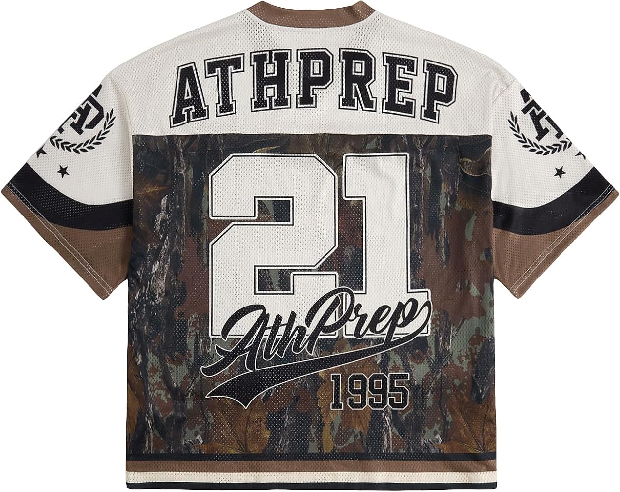 SOLY HUX Jersey Shirts for Men Y2k Short Sleeve Camo Graphic Tees