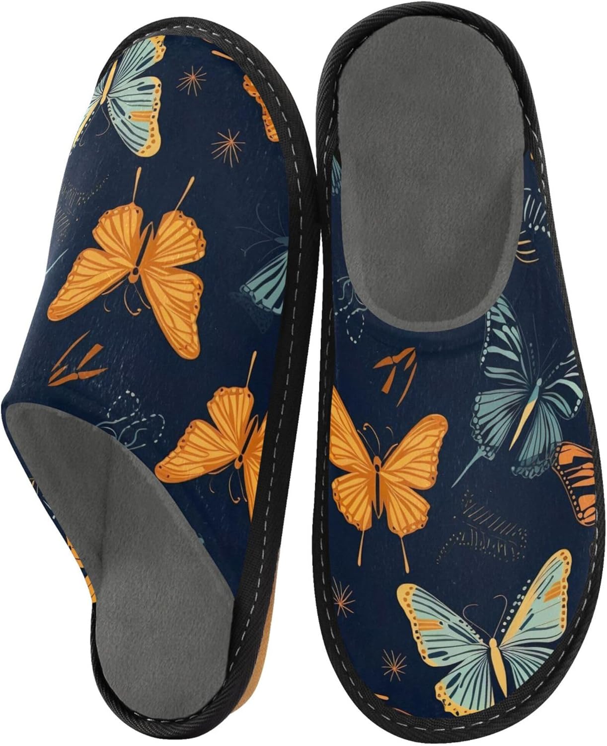 Butterfly House Slippers – Cozy Fuzzy Slippers for Guests, Washable & Disposable, Perfect for Shoeless Home, Spa & Hotel Use A110406