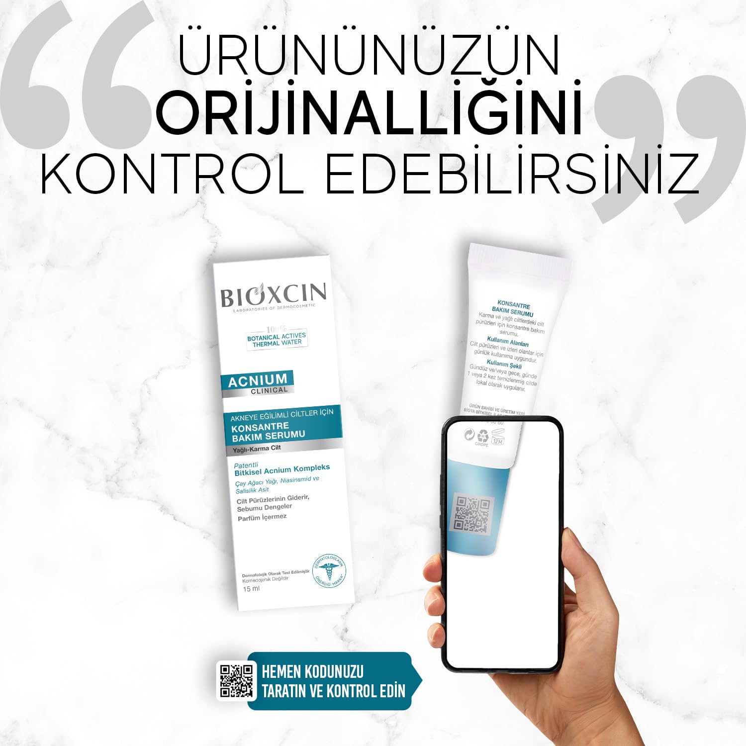Bioxcin Acnium Konsantre Bakım Serumu 15 ml – Akneye Eğilimli Ciltler İçin Sebum Dengeleyici ve Neml