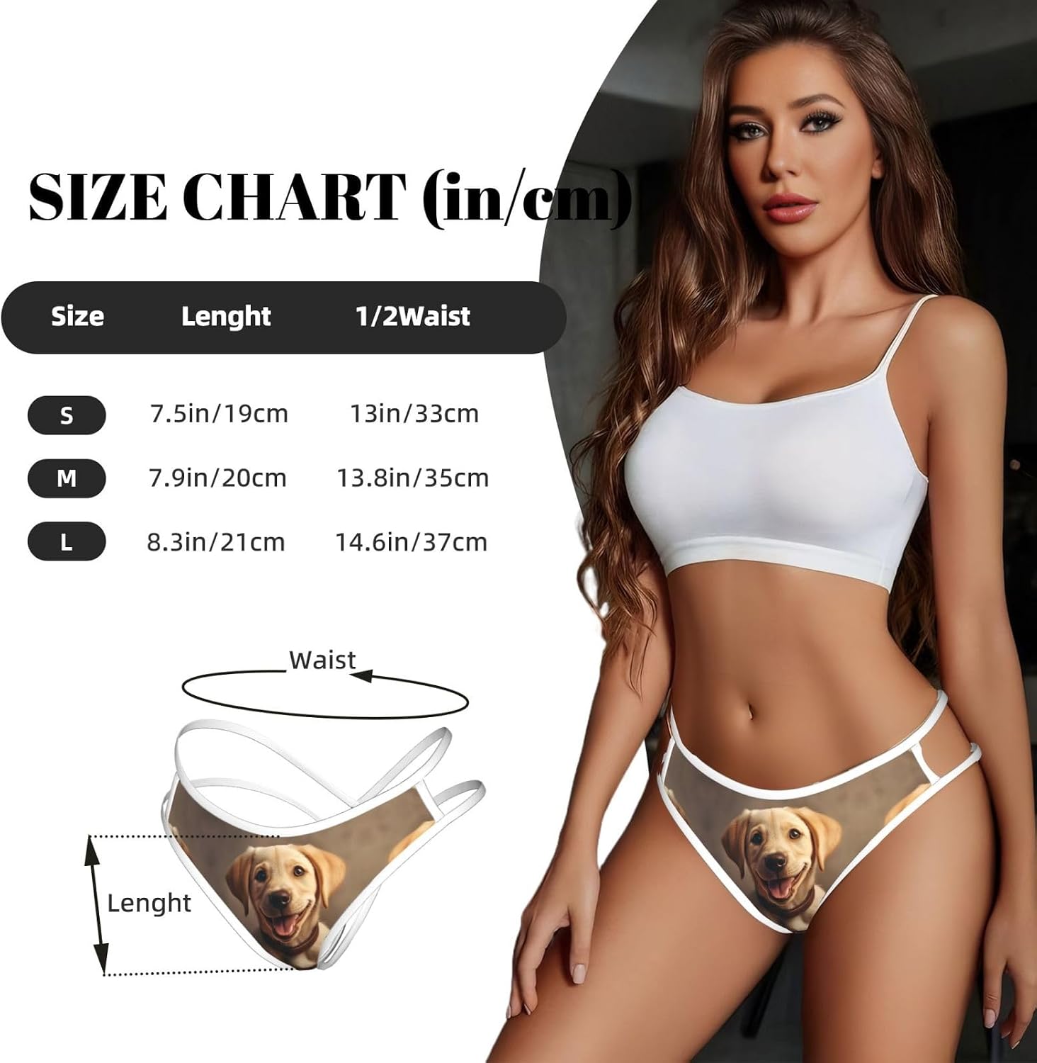 Cute Labrador Dog Print Sexy Underwear G String Thongs For Women Low Rise No Show Workout Panties For Sports And Yoga