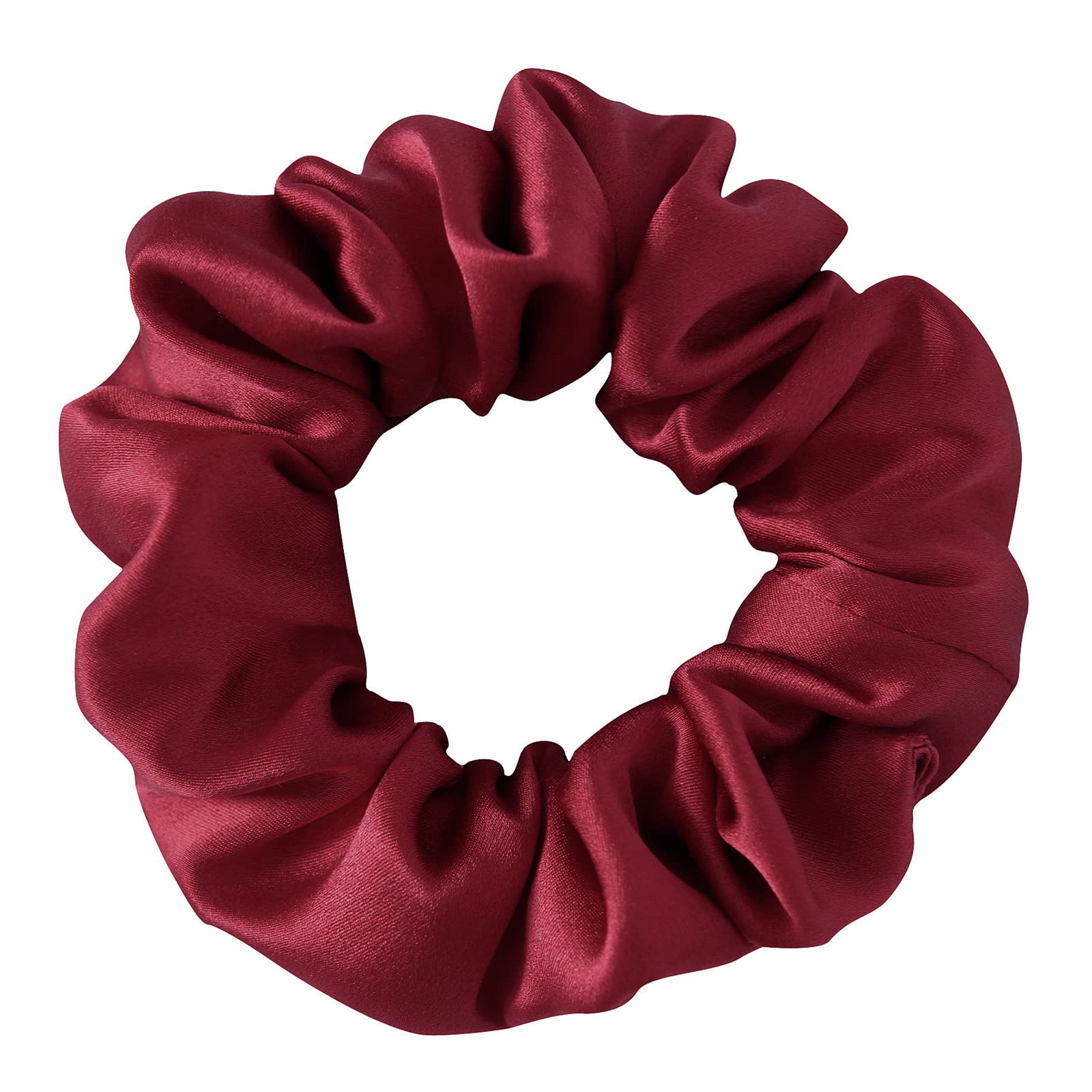 SOBONNY Mulberry Silk Hair Scrunchie, 100% Silk, No Damage for Frizz Prevention, Sleep and Night Scrunchie, Hair Accessories for Women (Wine Red)-1