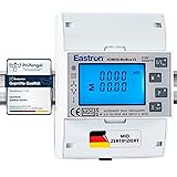 EASTRON SDM630 MODBUS-MID V2 Stromverbrauchsmesser - 1/3 Phasen Stromzähler Hutschiene - Strommessgerät - Drehstromzähler - Modbus RS485 RTU, 100A kWh, Impulszähler & beleuchtetes LCD-Display SDM630-MODBUS-MID