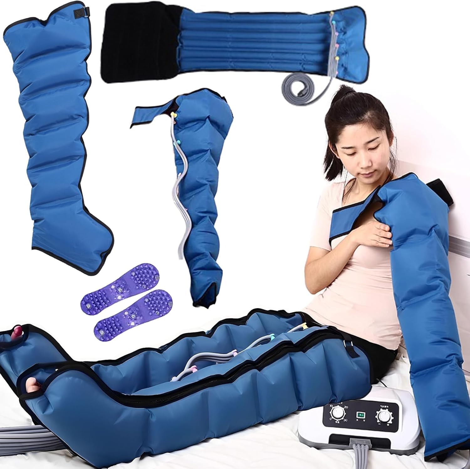 Linfodrenaggio Medico Linfodrenaggio Braccia Massaggiatore Compressione d'Aria per Gambali e Addome Presso Terapia Gambe Linfodrenante Pressoterapia per Casa per Gambe E Addome