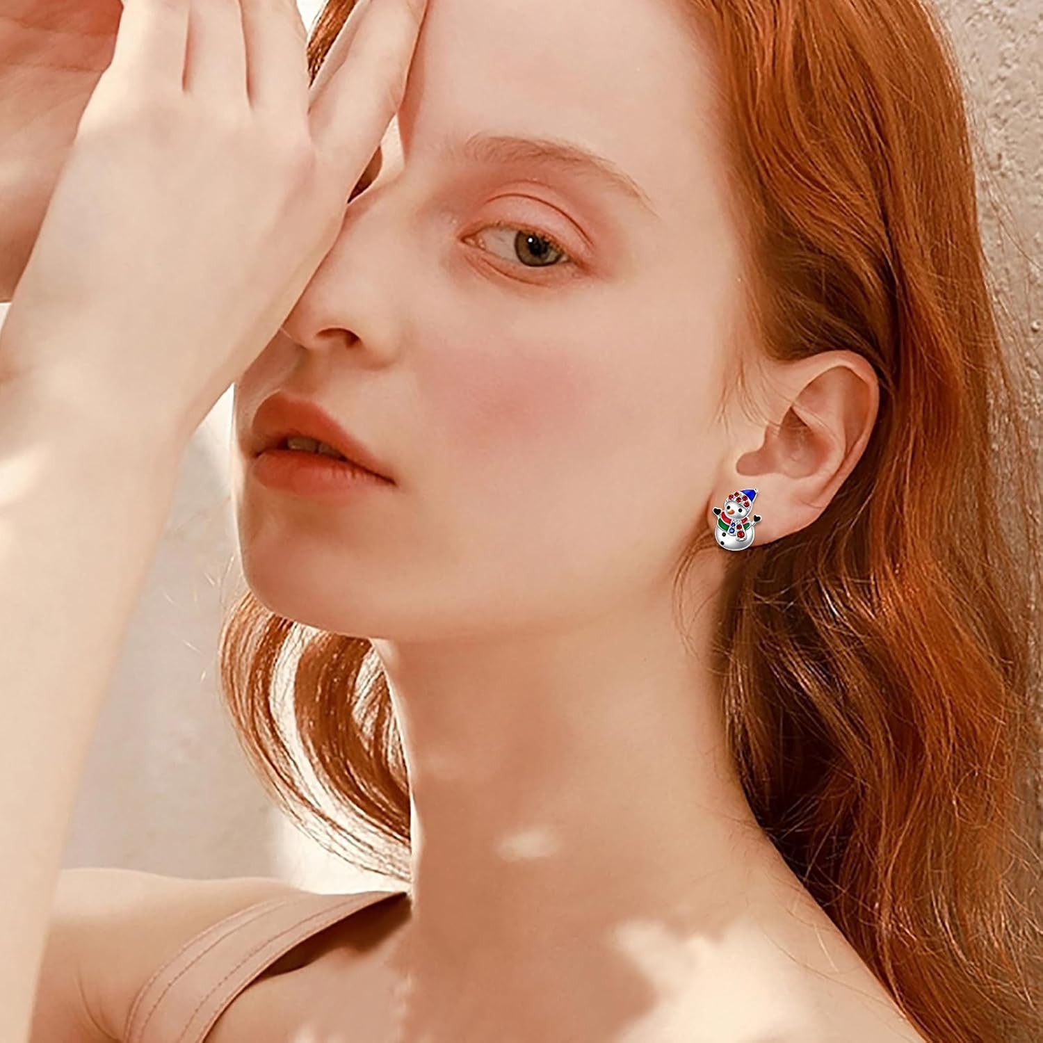 FLYOW Winter Earrings 925 Sterling Silver Christmas Stud Earrings Cute Snowman Snowflake Birthday Winter Holiday Christmas Jewelry for Women - Image 2