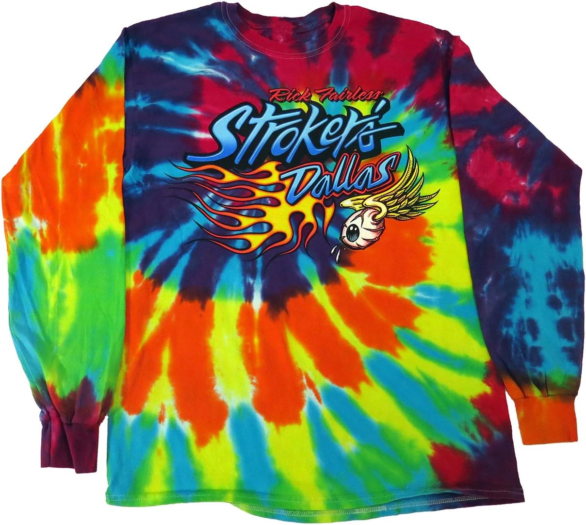 Flying Eyeball Rainbow Tie Dye Long Sleeve Tee Shirt