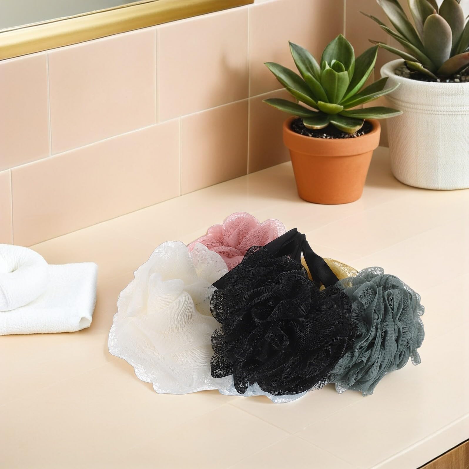 Esponja de Baño para Ducha 6 Unidades de Lufa Pe Poliéster