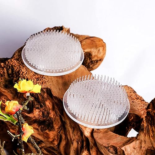 Miniatura 6 de WANDIC Rana de flores, 4 piezas redondas de plástico transparente Ikebana Kenzan Frogs Japonés Flower Arreglar el soporte con 3 ventosas para