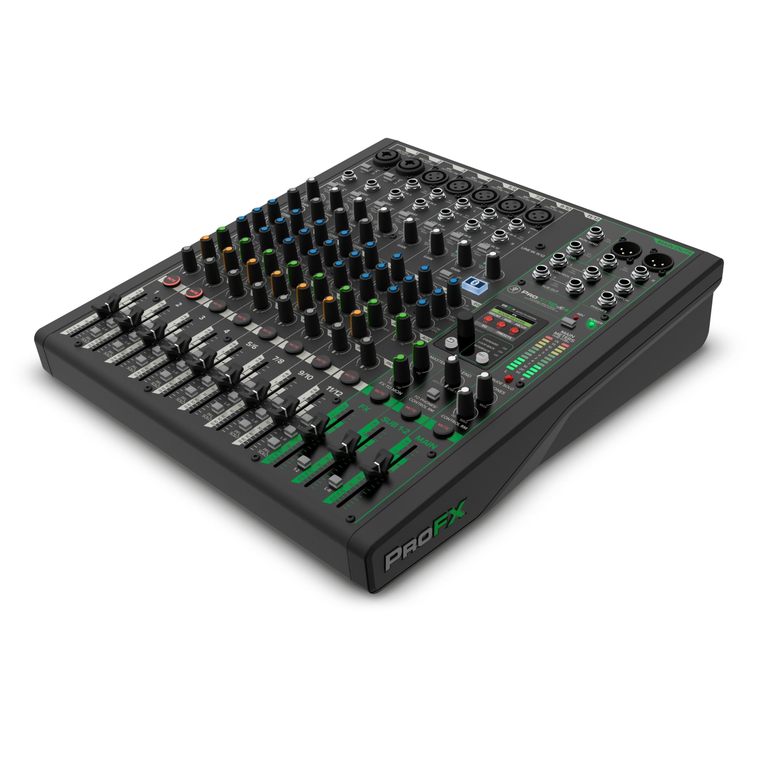 MACKIE Profx12V3+ Mixer Analogico a 12 Canali con Effetti Avanzati, Modalità di Registrazione USB e Bluetooth